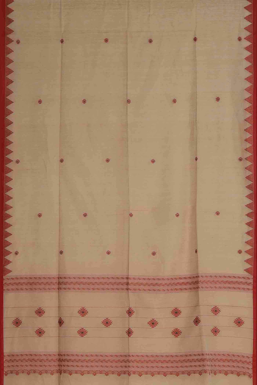Beige Bengal Cotton Saree