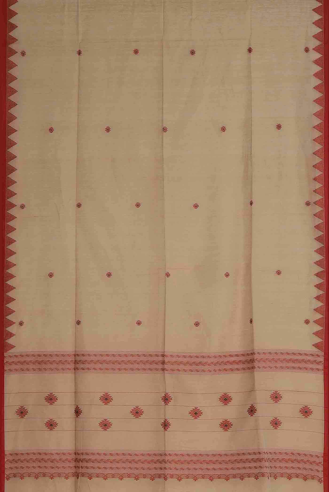 Beige Bengal Cotton Saree
