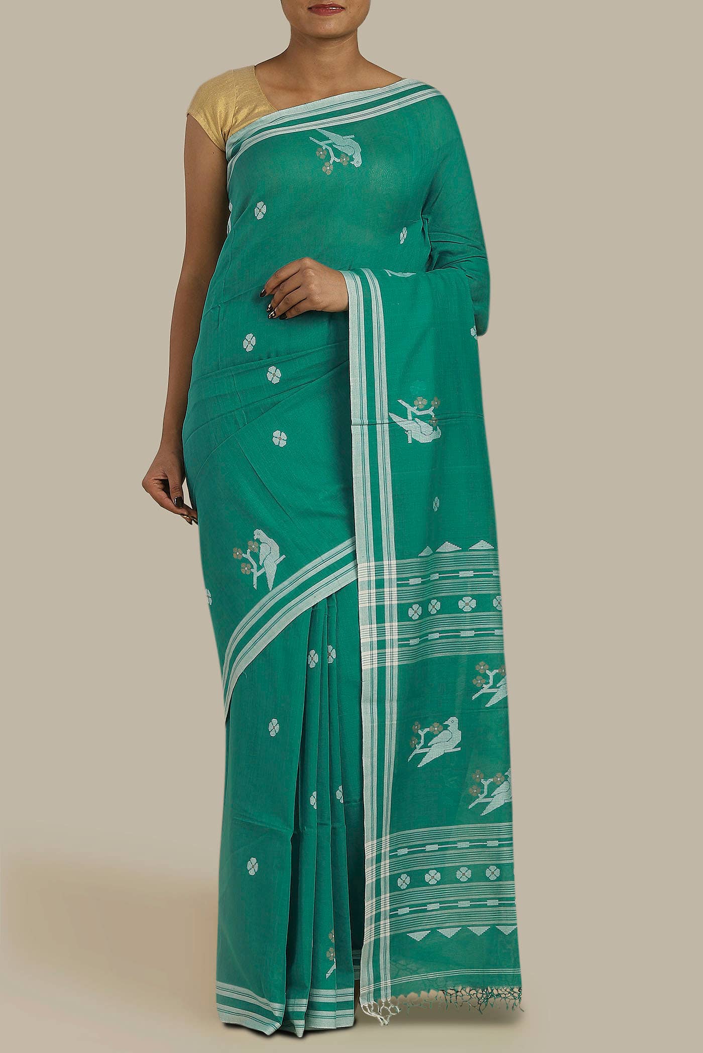 Green Bengal Cotton Saree