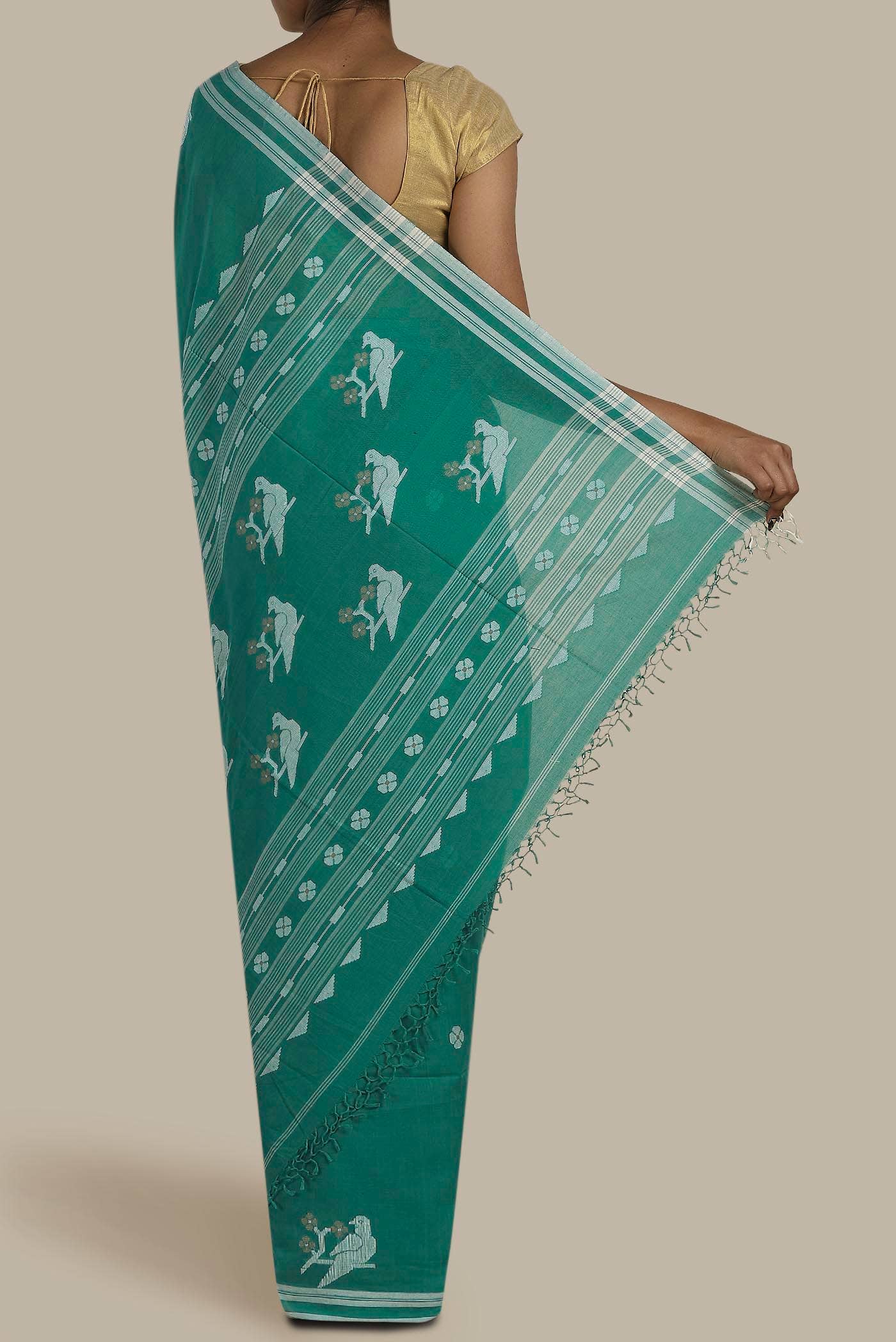 Green Bengal Cotton Saree