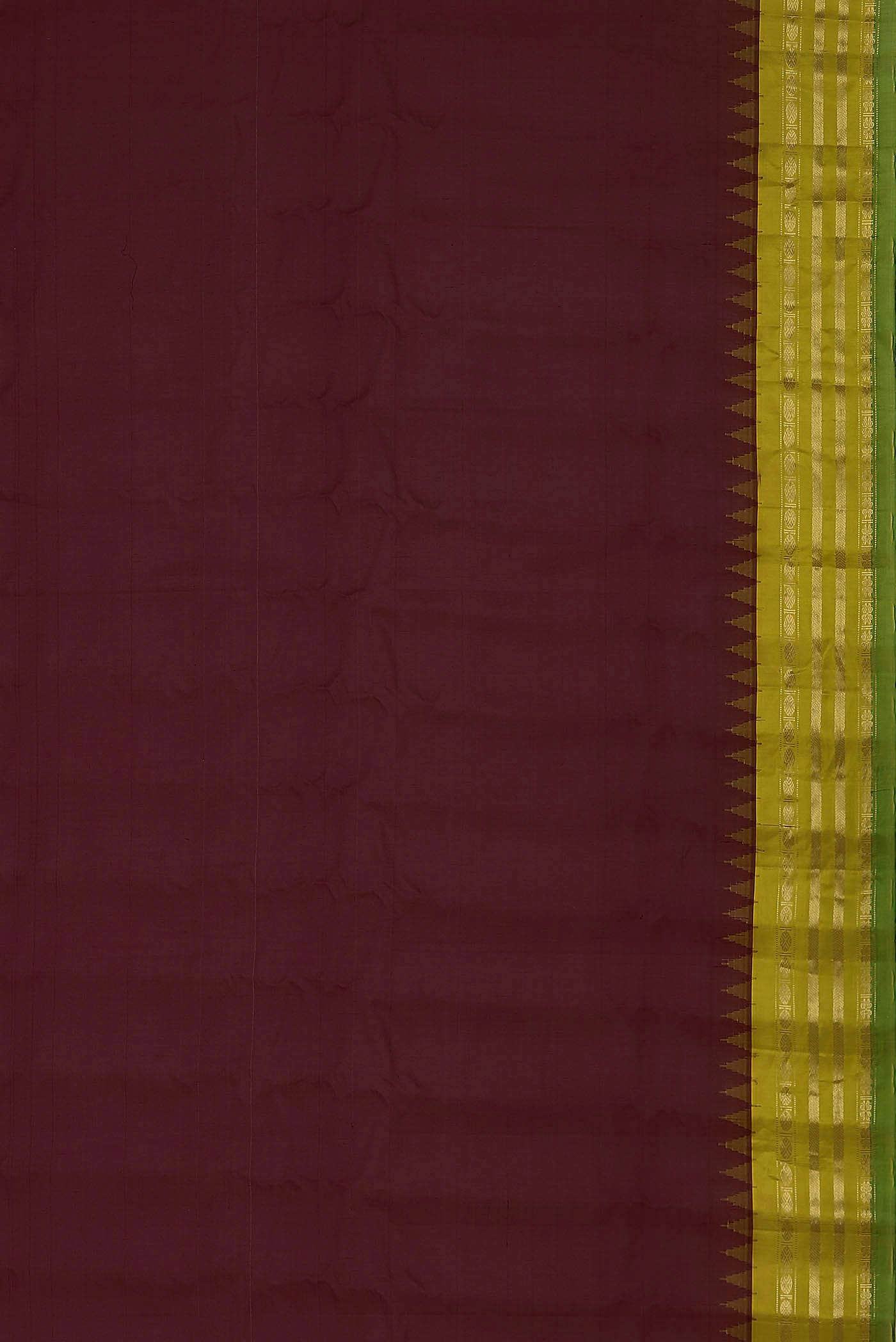 Maroon Gadwal Silk Cotton Saree
