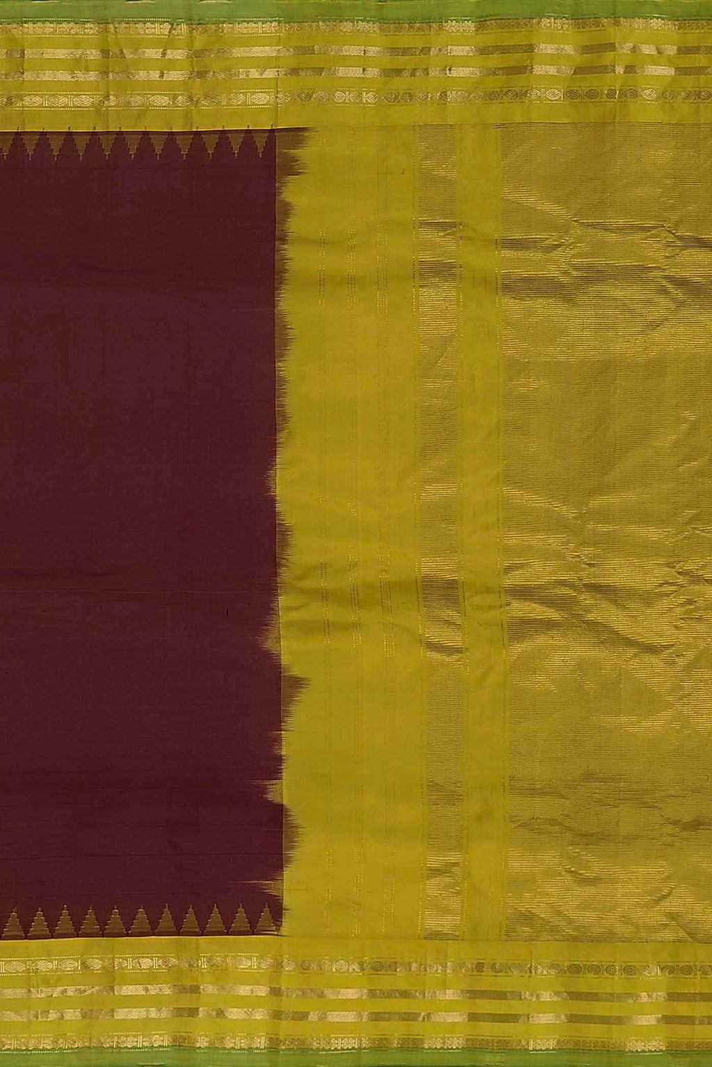 Maroon Gadwal Silk Cotton Saree