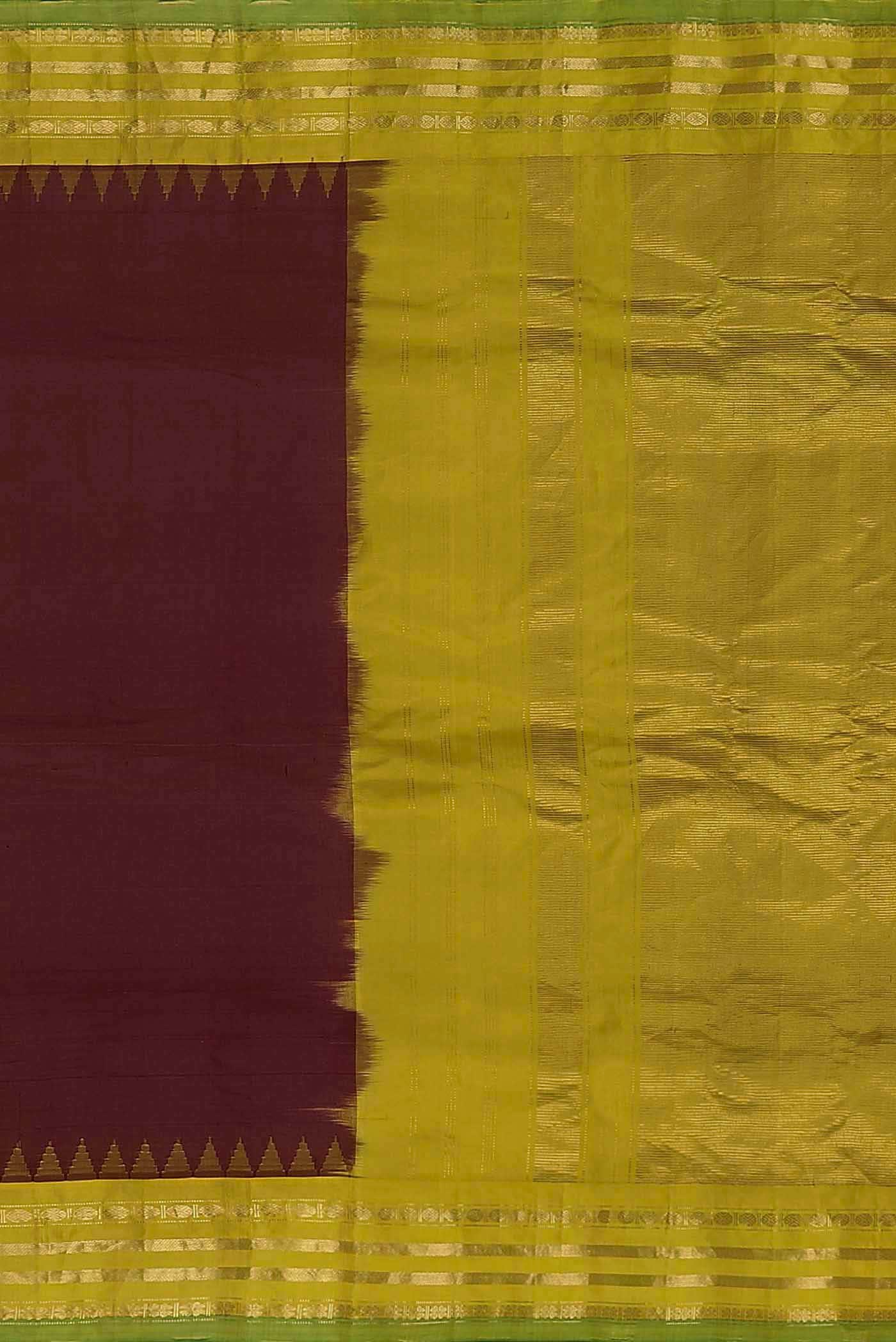 Maroon Gadwal Silk Cotton Saree