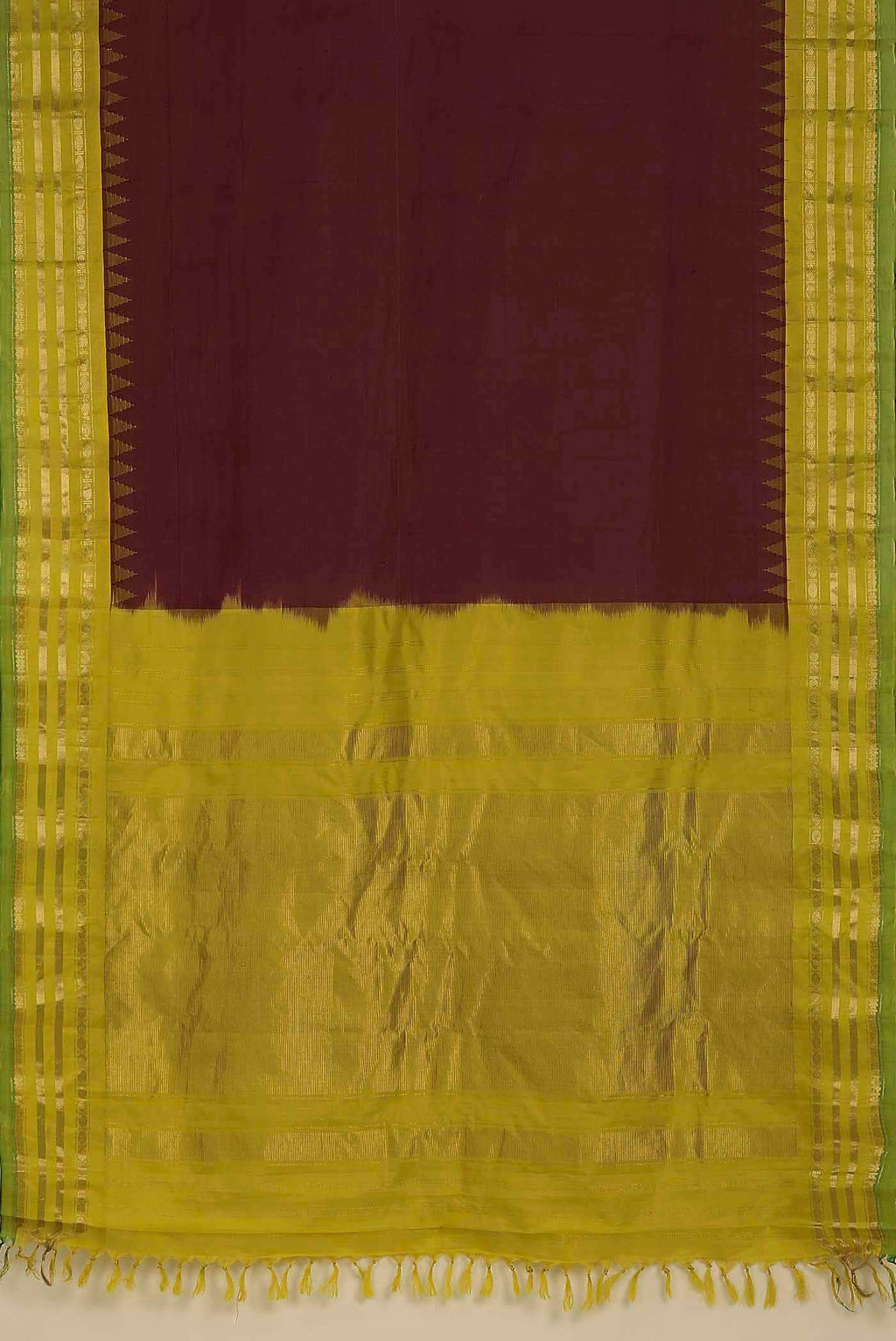 Maroon Gadwal Silk Cotton Saree