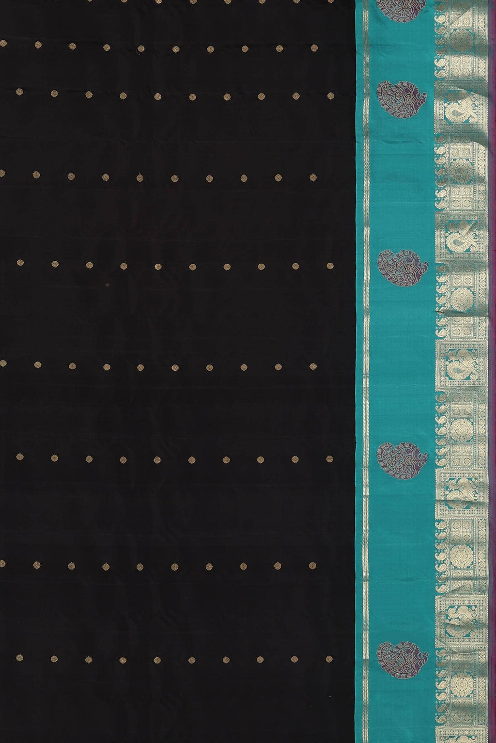 Black Gadwal Silk Saree