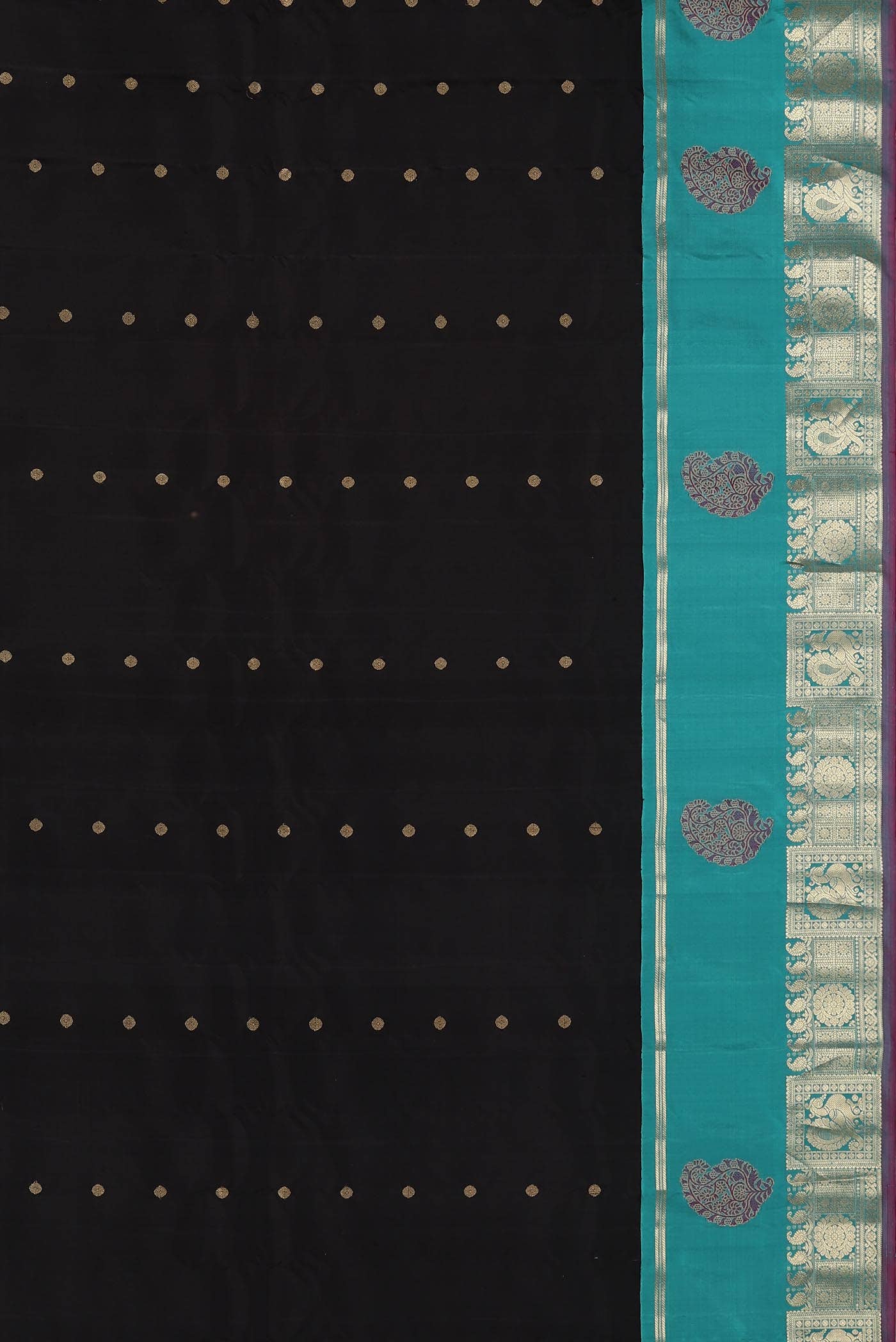 Black Gadwal Silk Saree
