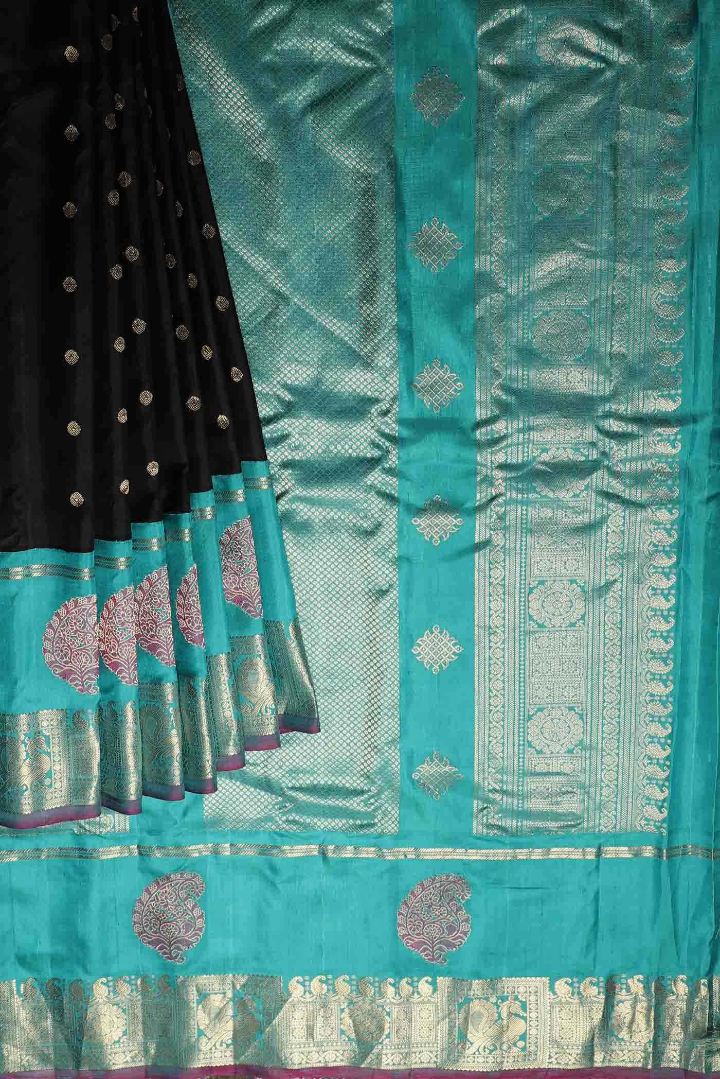Black Gadwal Silk Saree