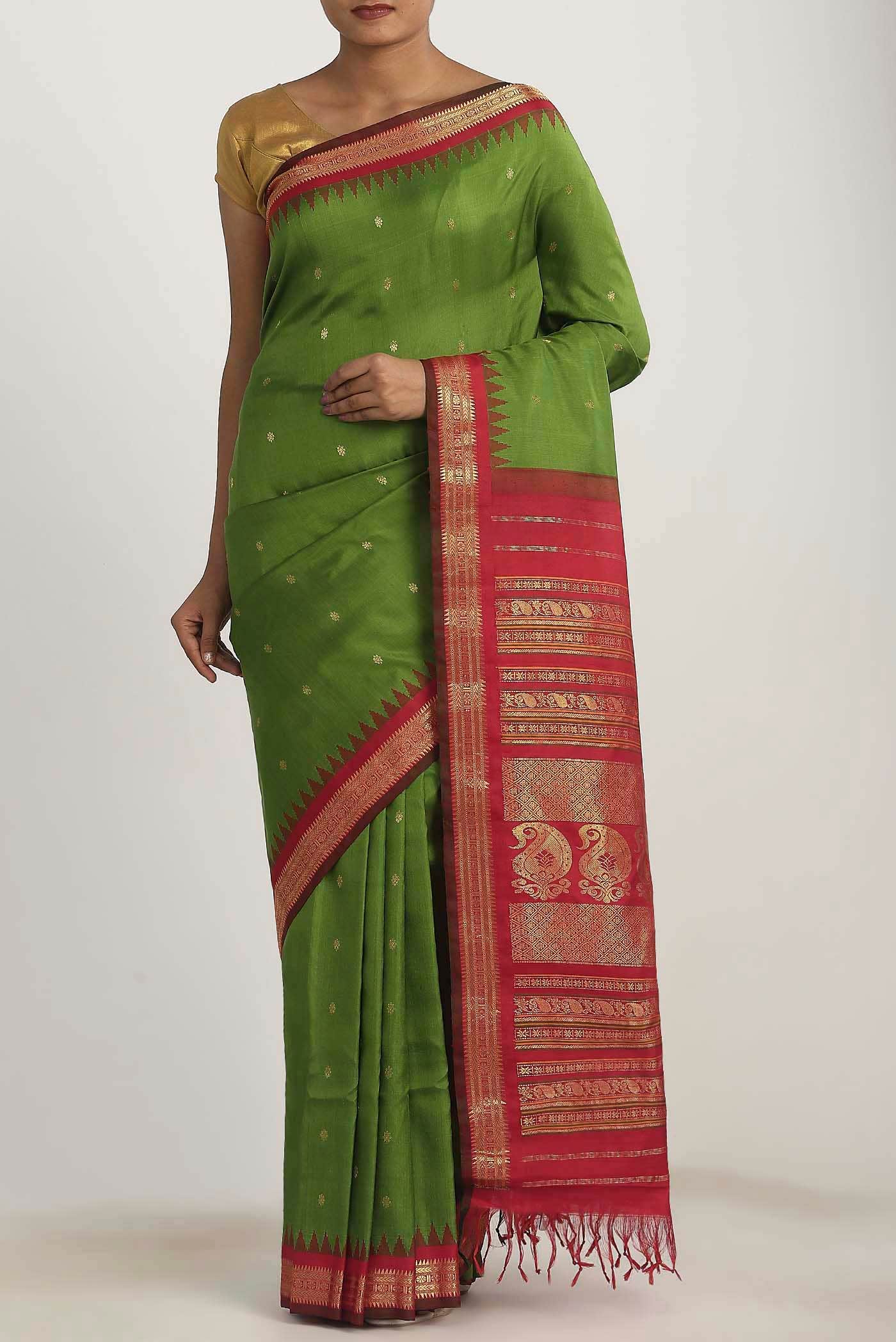 Green Gadwal Silk Saree