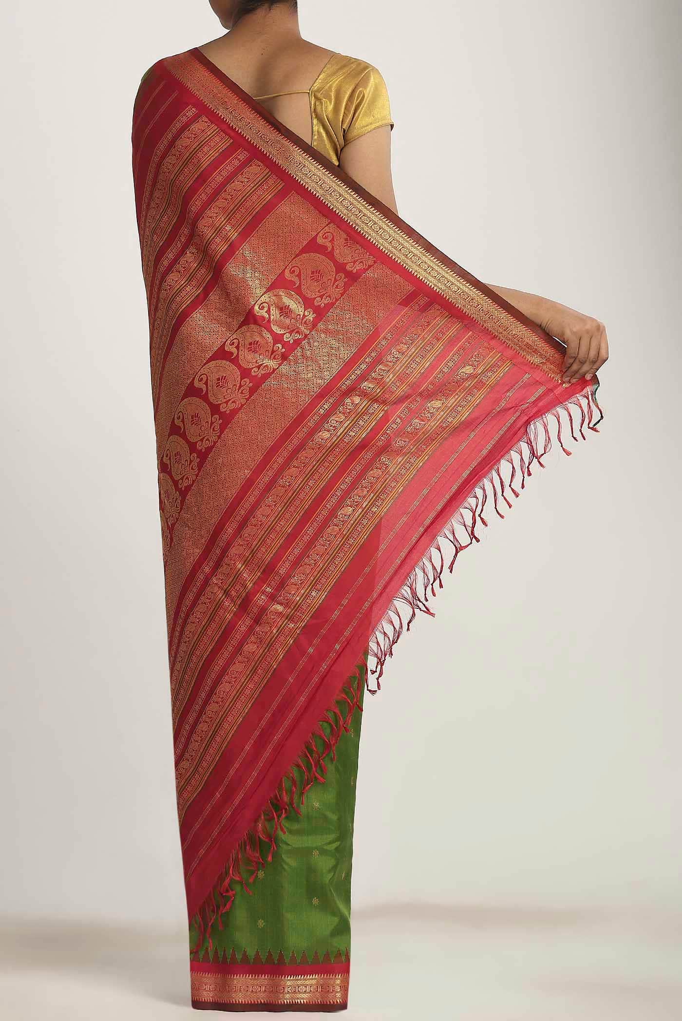 Green Gadwal Silk Saree