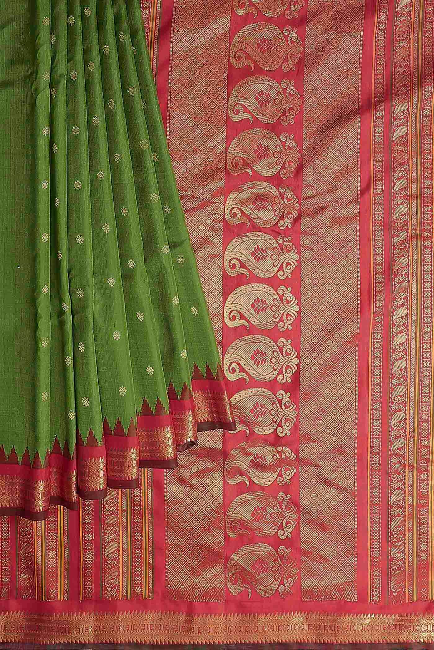 Green Gadwal Silk Saree