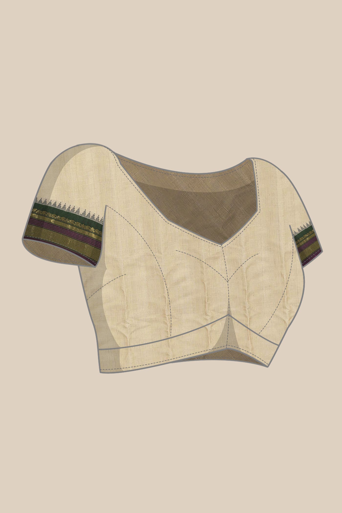 Cream Gadwal Silk Cotton Saree