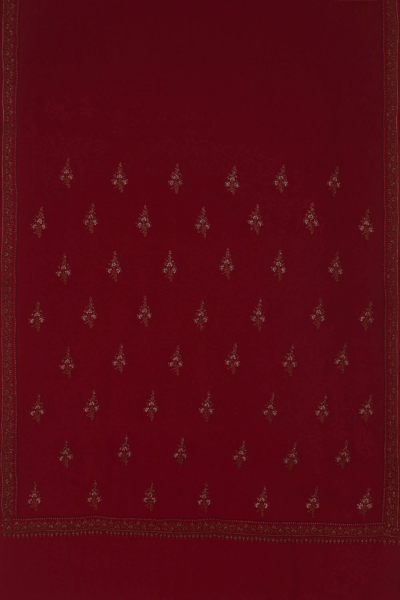 Maroon Crepe Saree
