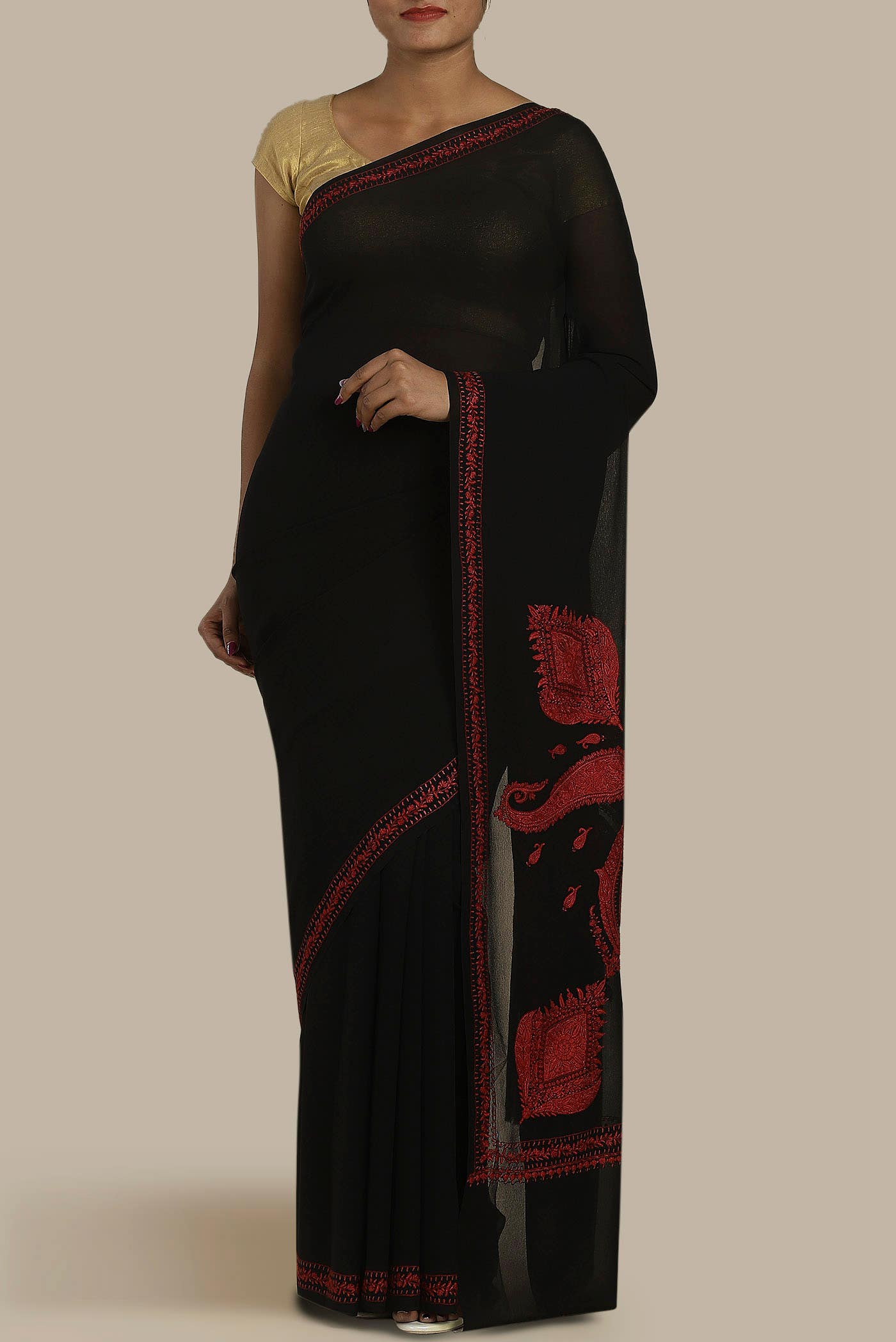 Black Georgette Saree