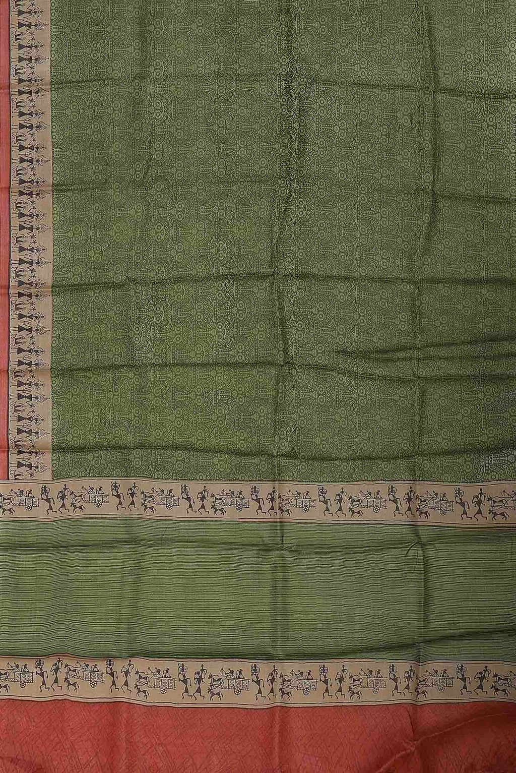 Green Bhagalpuri Tussar Silk Saree