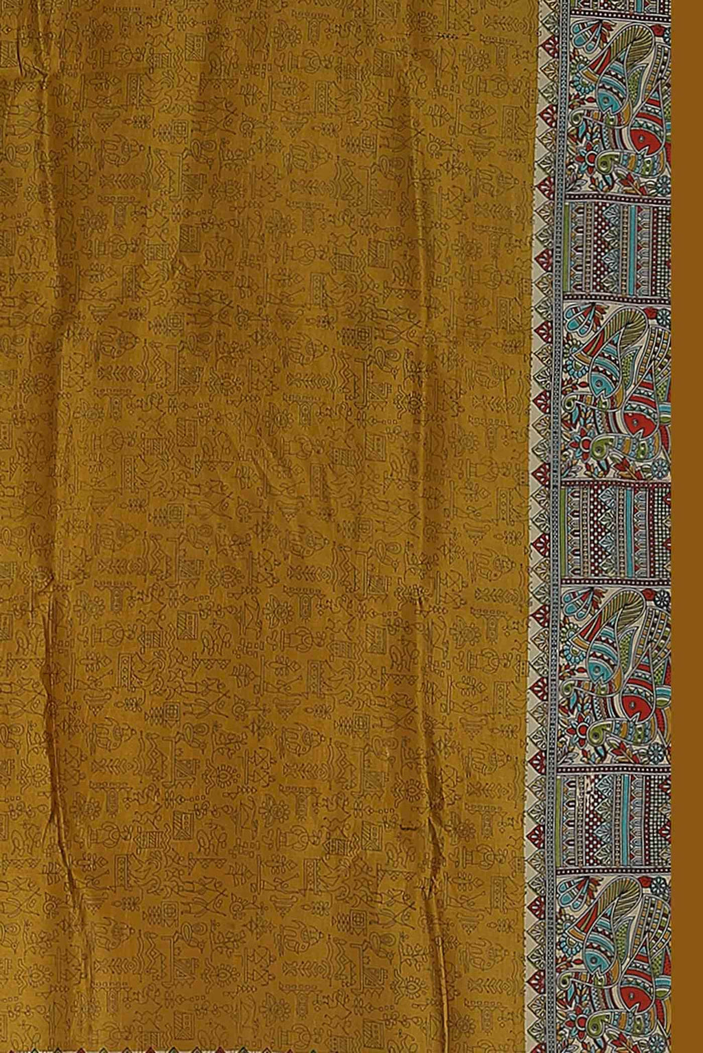 Mustard Tussar Silk Saree