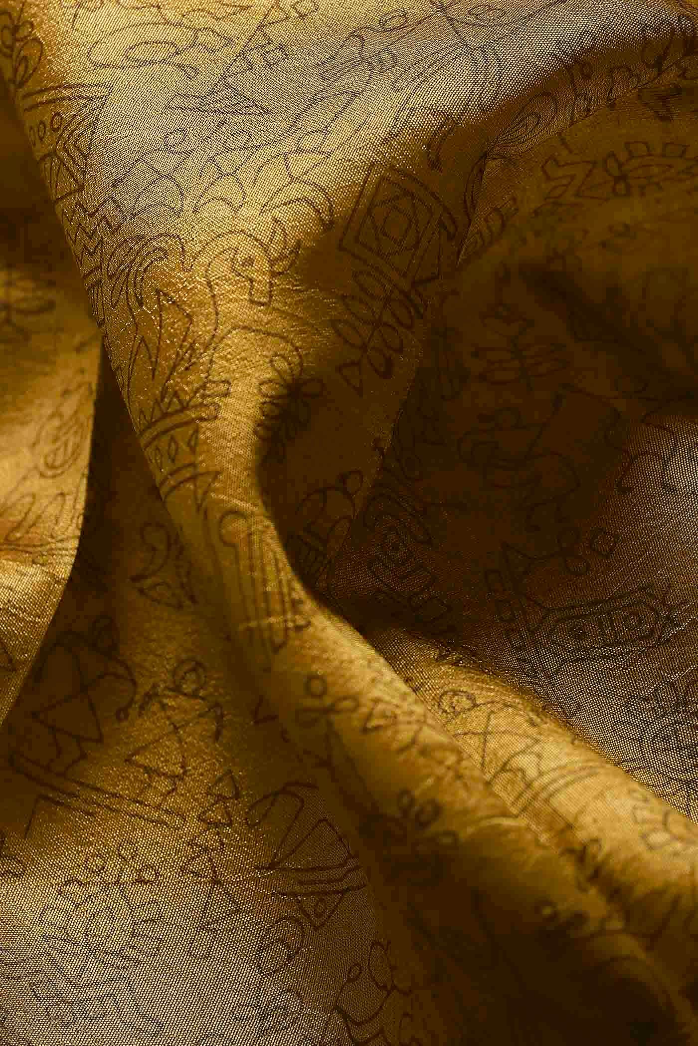 Mustard Tussar Silk Saree