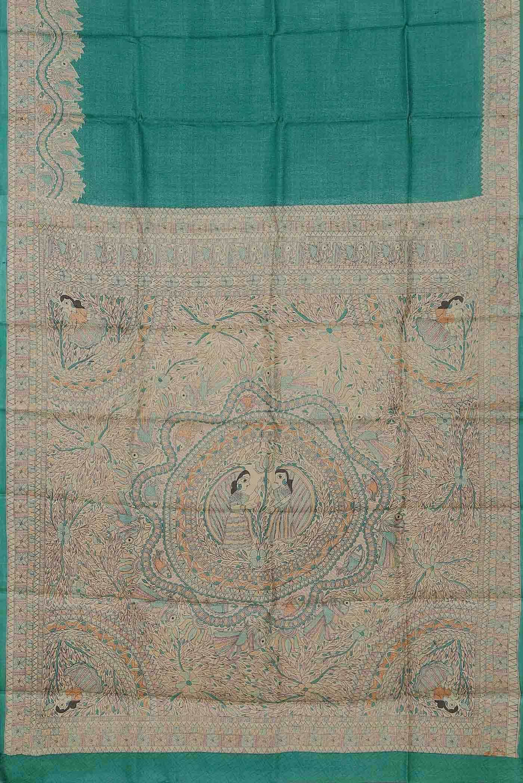 Green Tussar Silk Saree