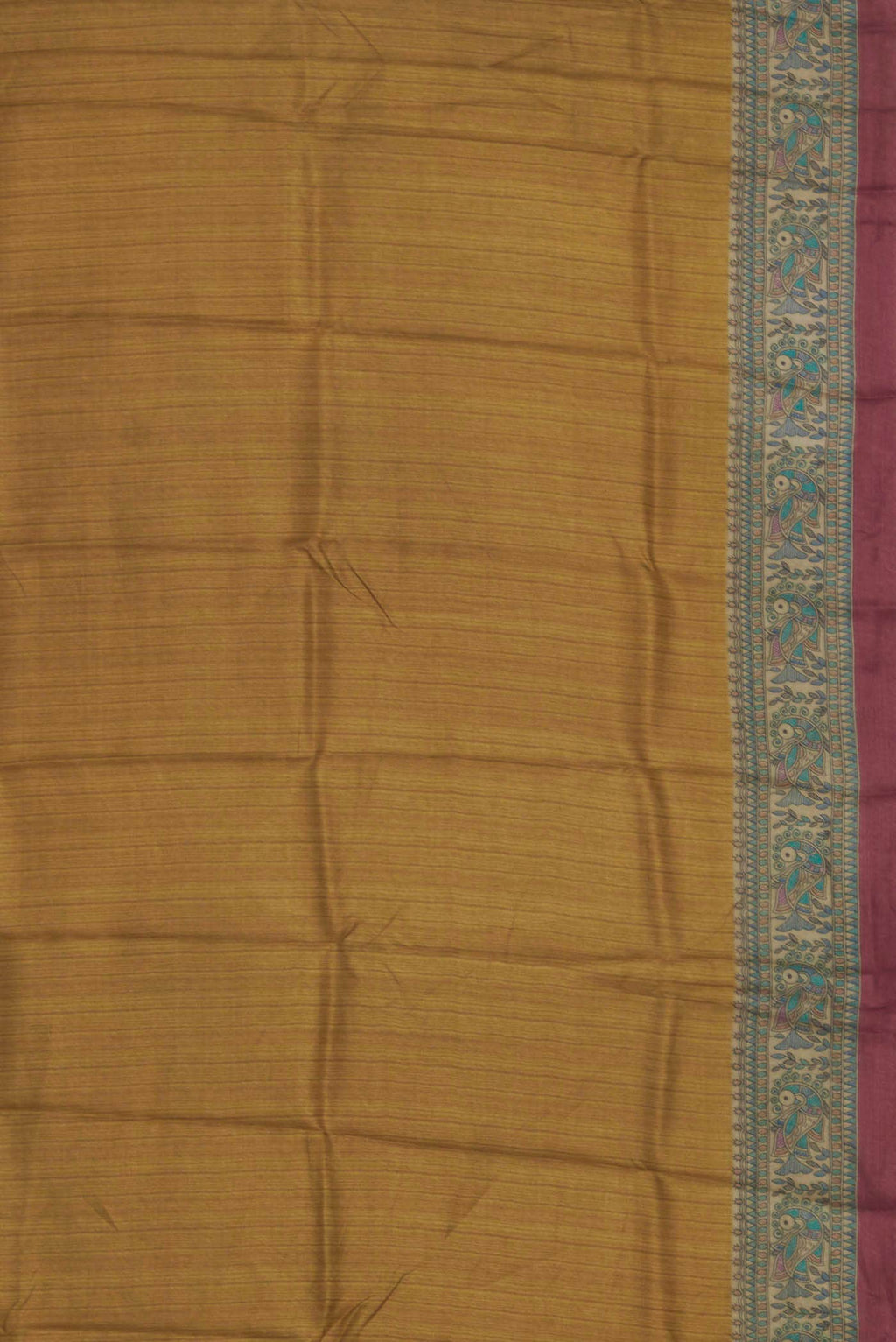 Mustard Tussar Silk Saree