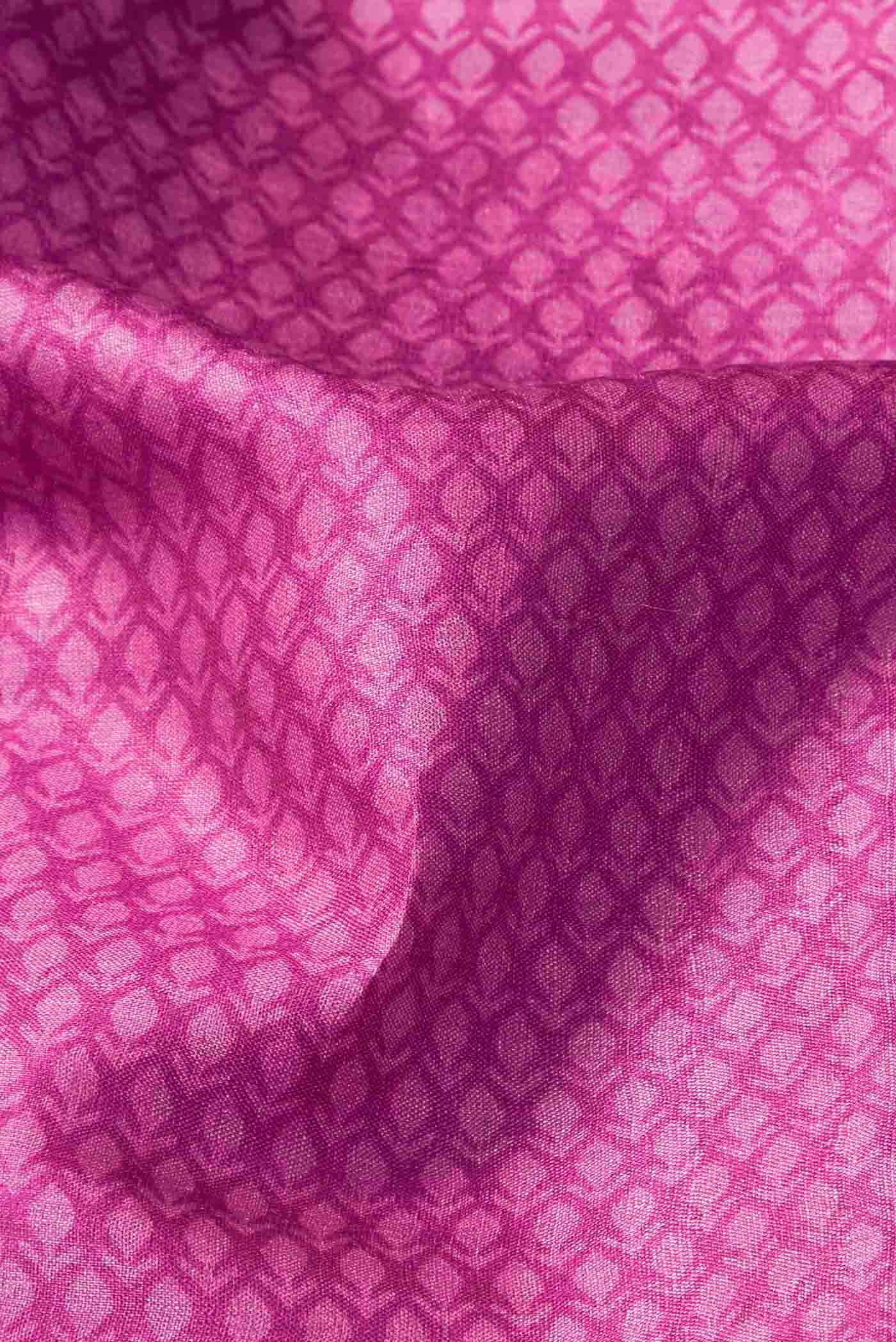 Pink Bhagalpuri Tussar Silk Saree