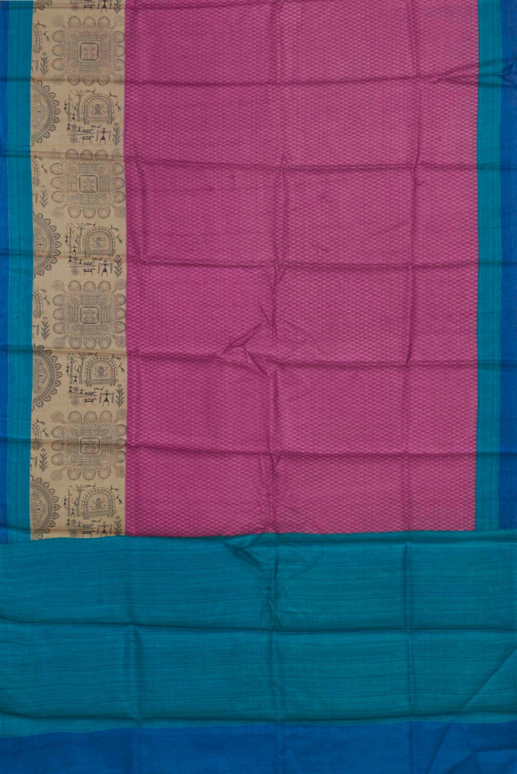 Pink Bhagalpuri Tussar Silk Saree