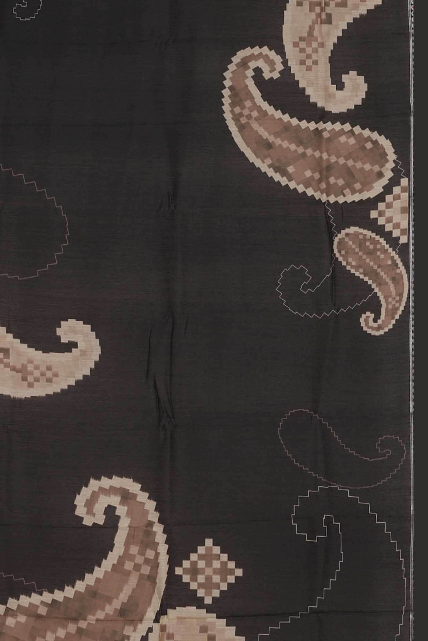 Black Tussar Silk Saree