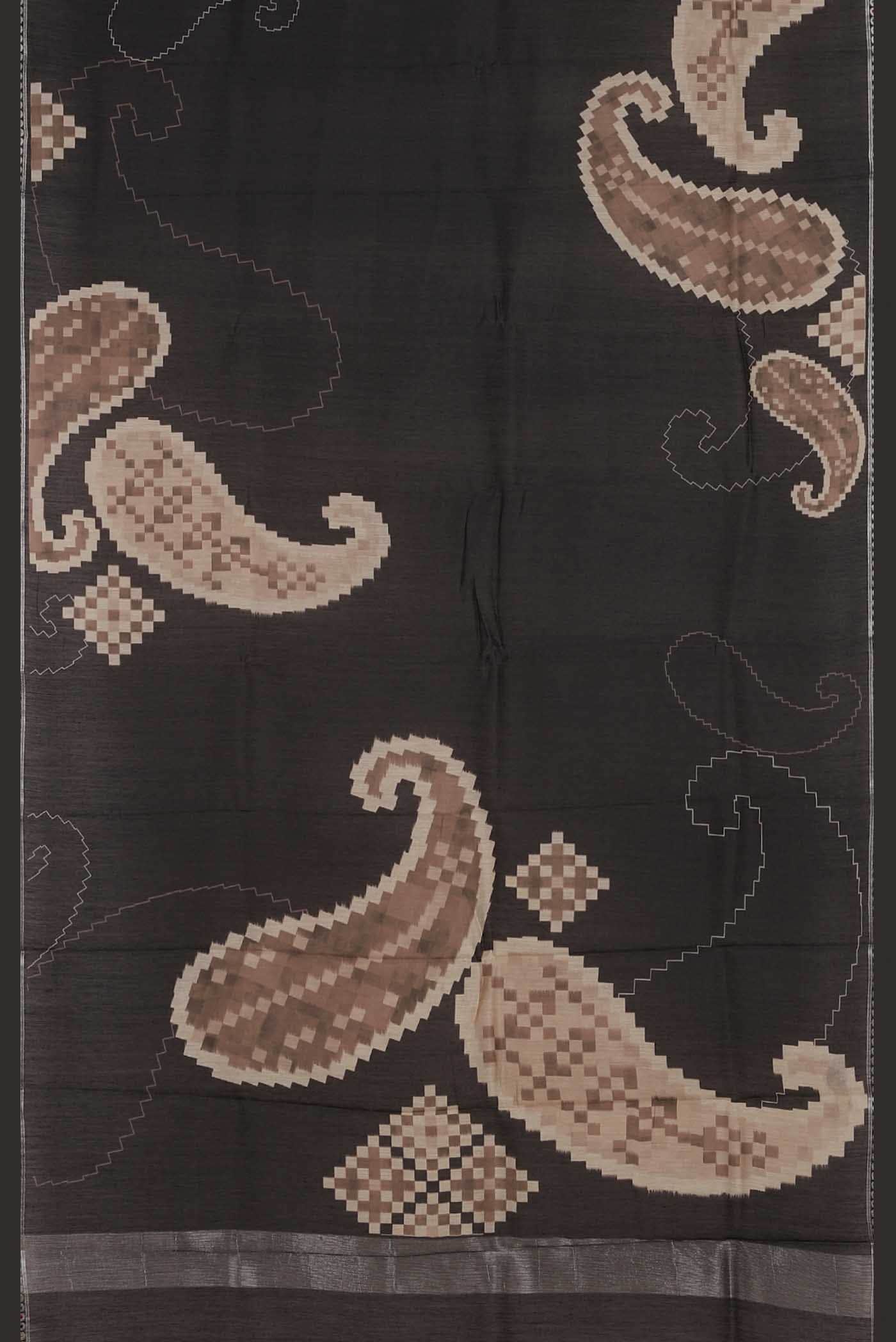 Black Tussar Silk Saree