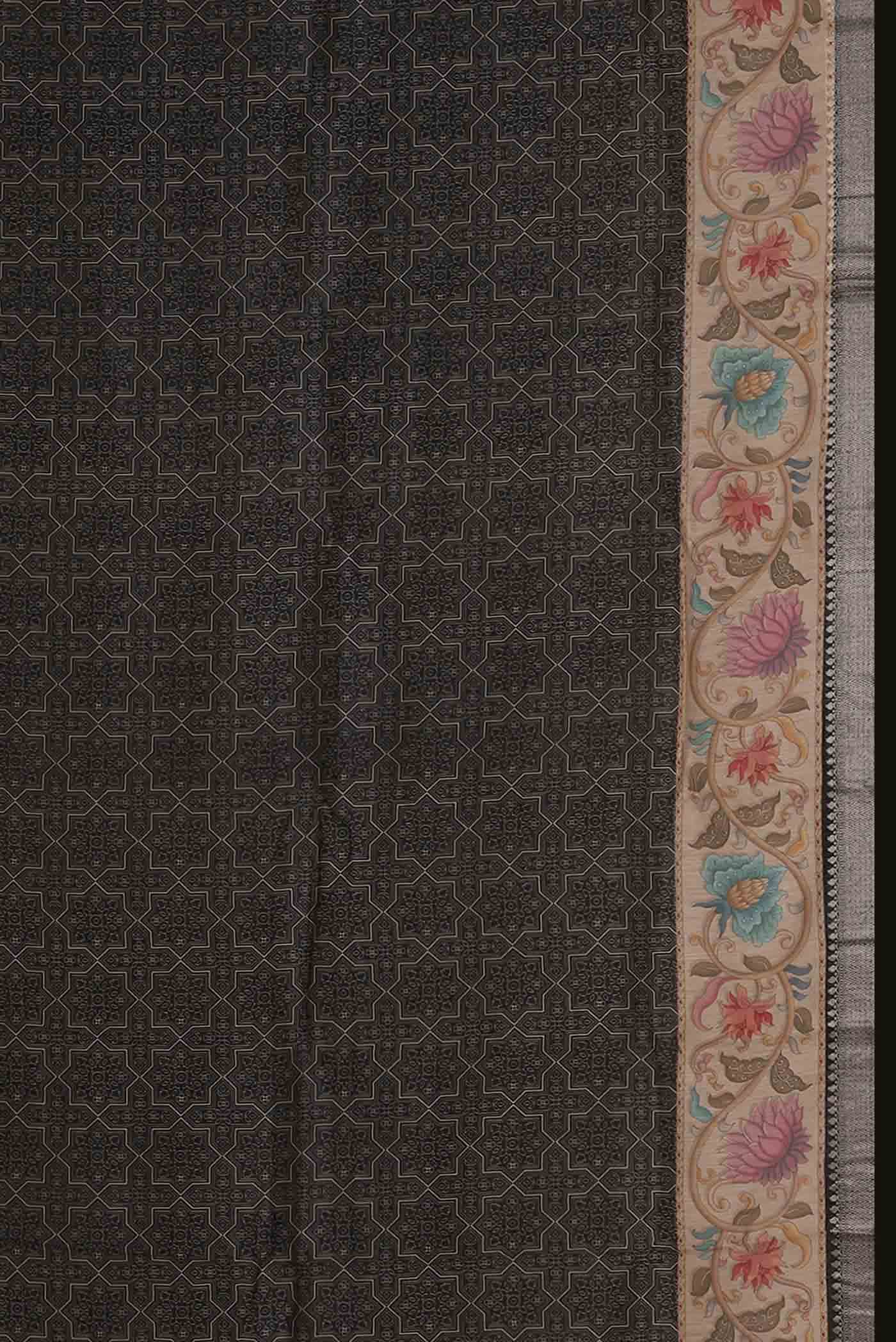 Black Tussar Silk Saree