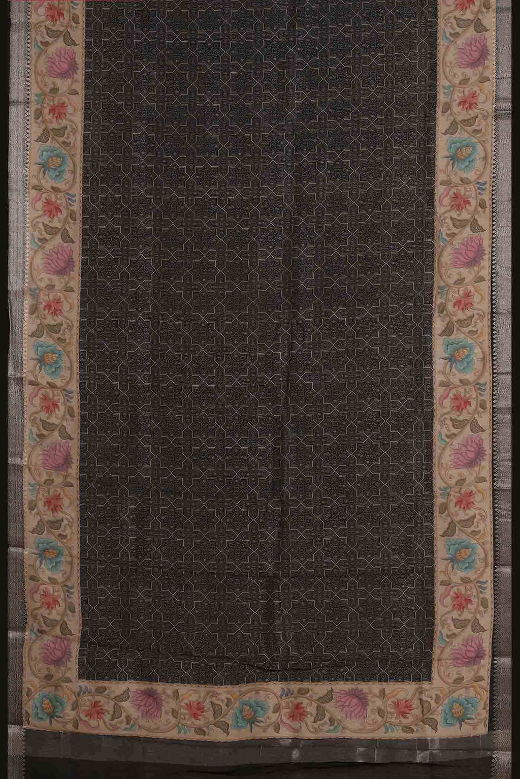 Black Tussar Silk Saree