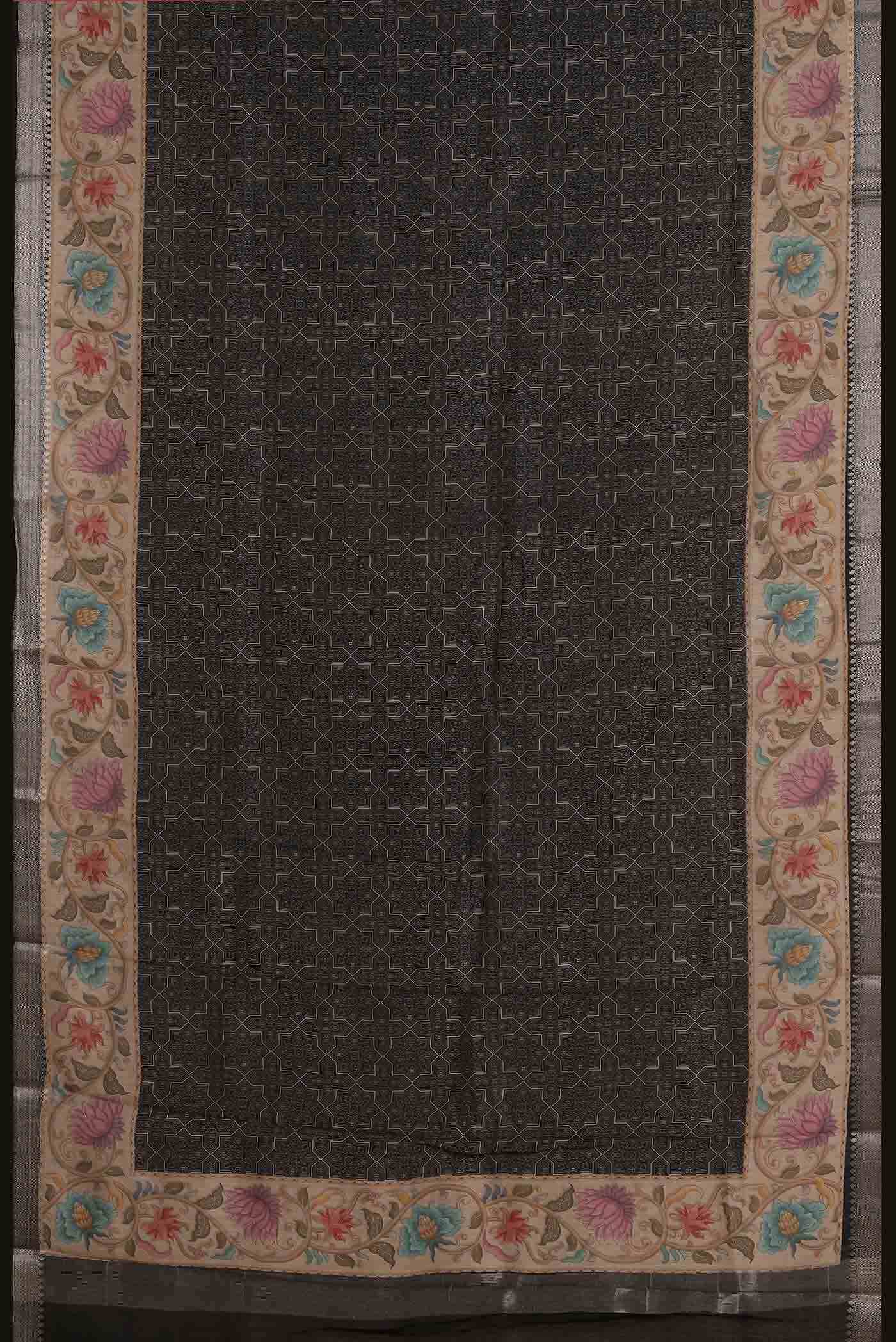 Black Tussar Silk Saree