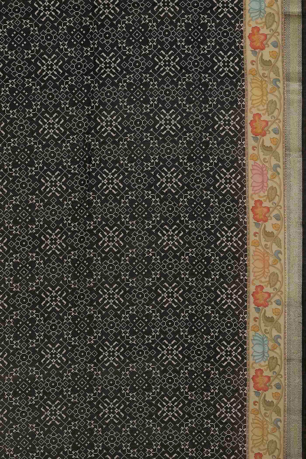 Black Bhagalpuri Tussar Silk Saree