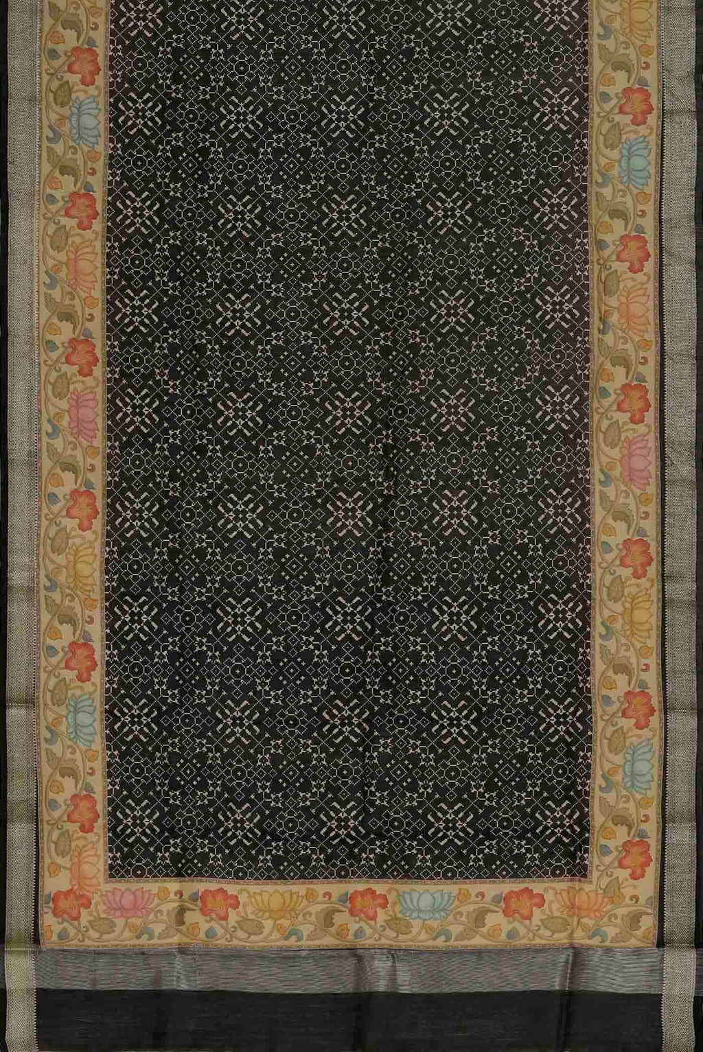 Black Bhagalpuri Tussar Silk Saree