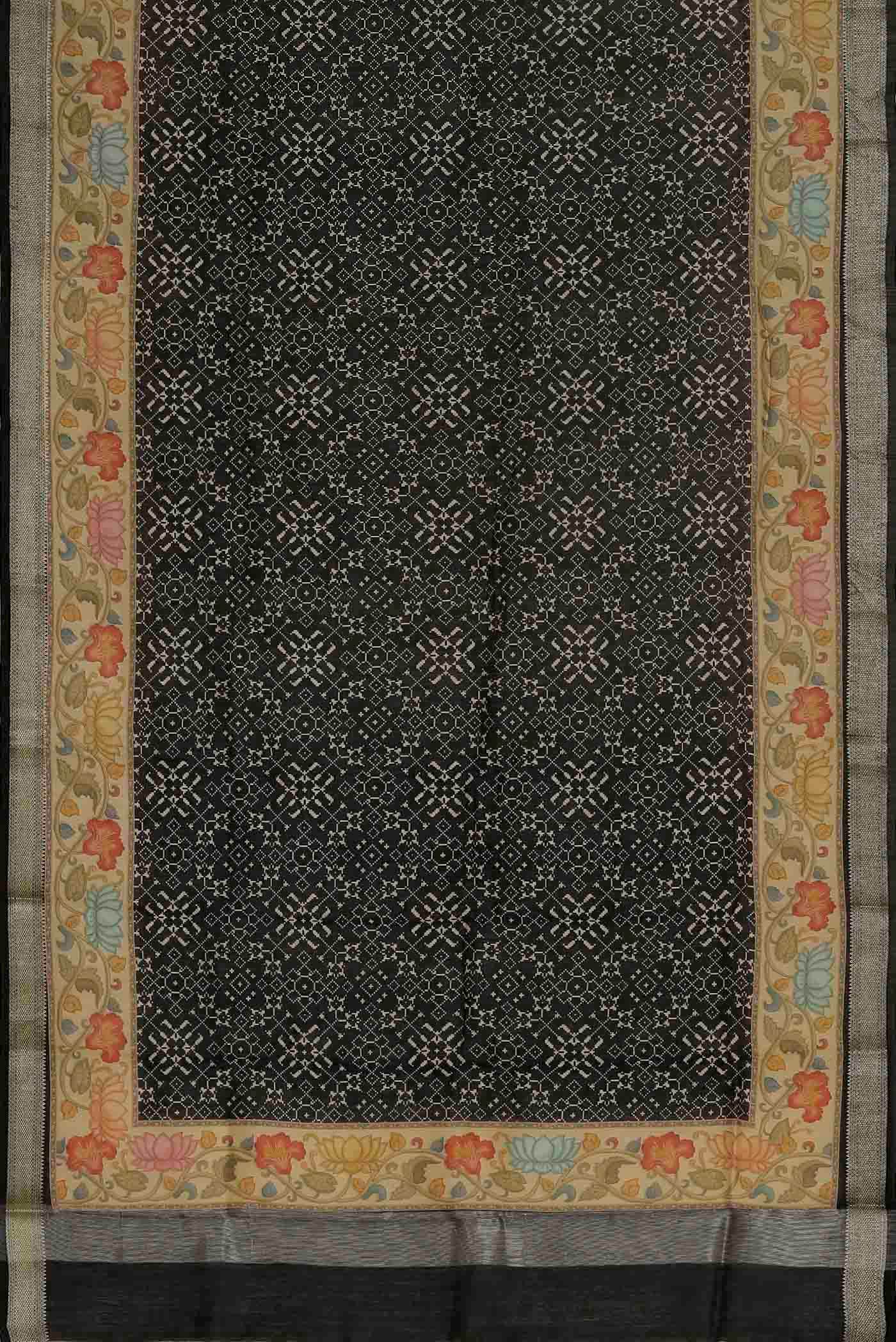 Black Bhagalpuri Tussar Silk Saree