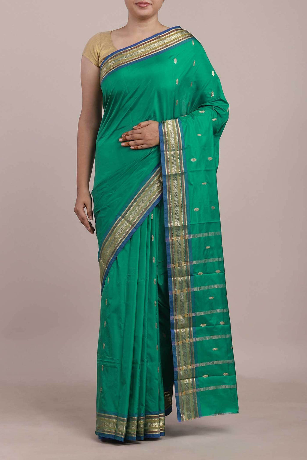 Green Blended Bangalore Silk Saree