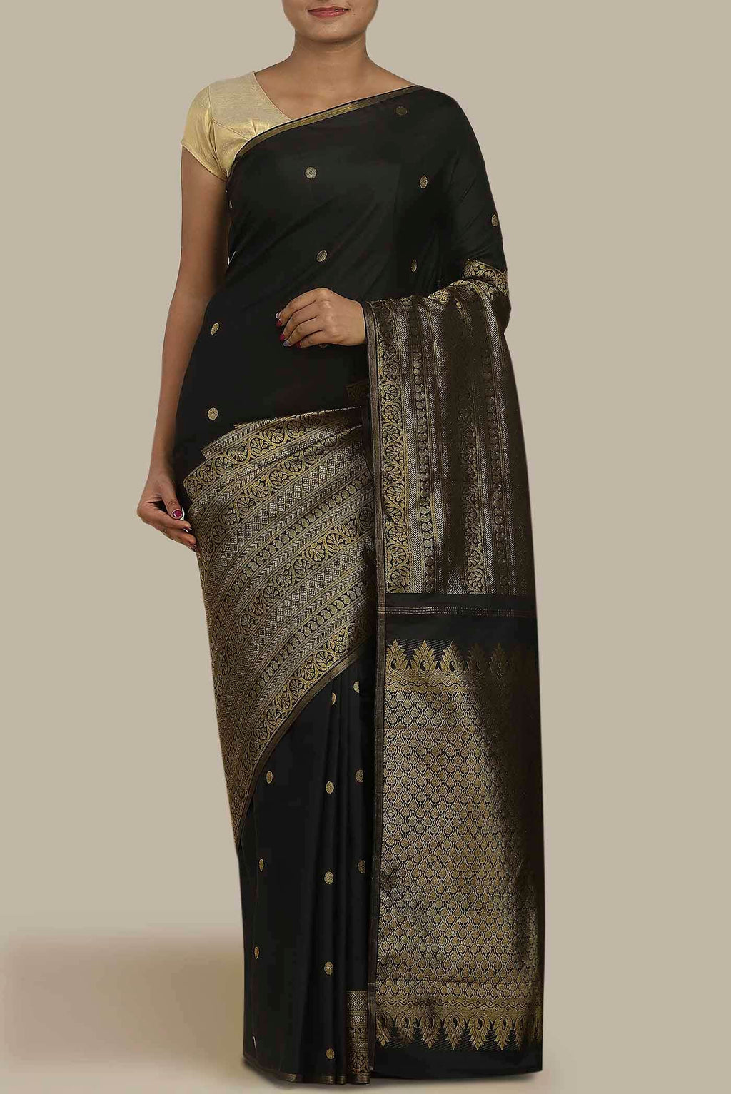 Black Kanchipuram Silk Saree