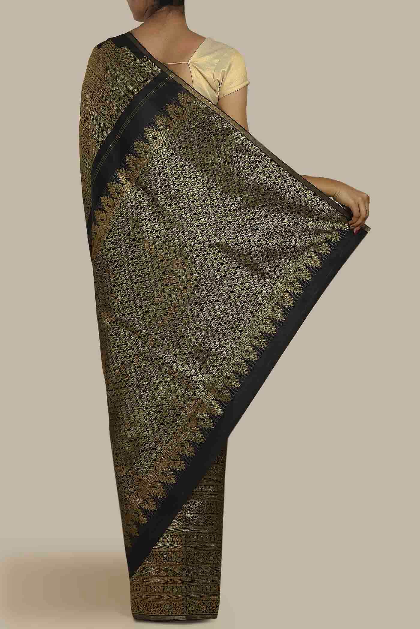 Black Kanchipuram Silk Saree