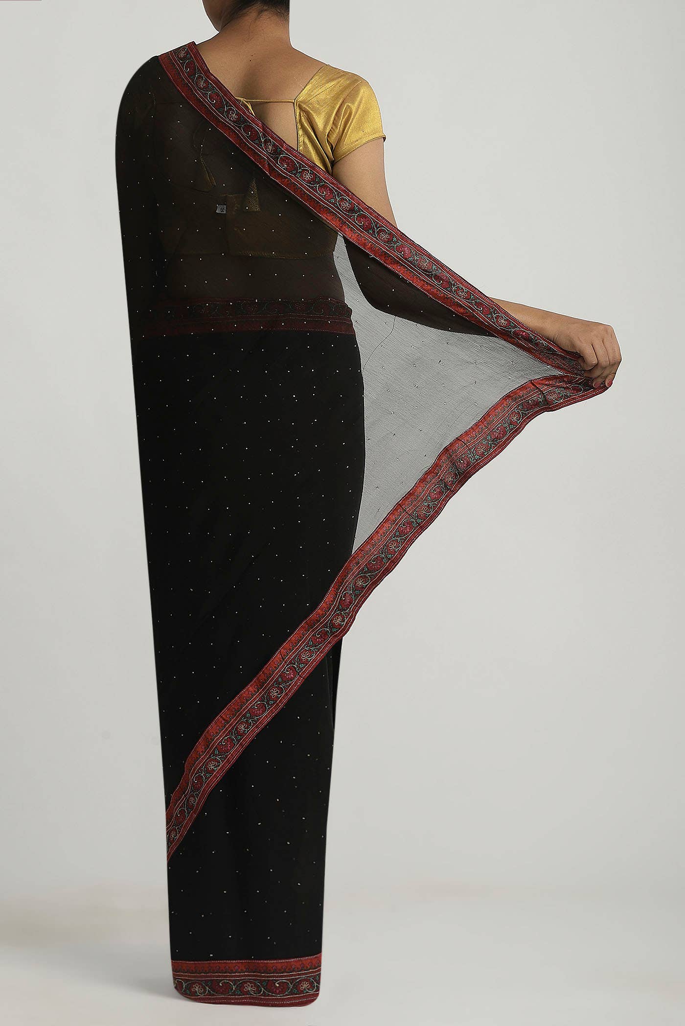 Black Mysore Chiffon Saree