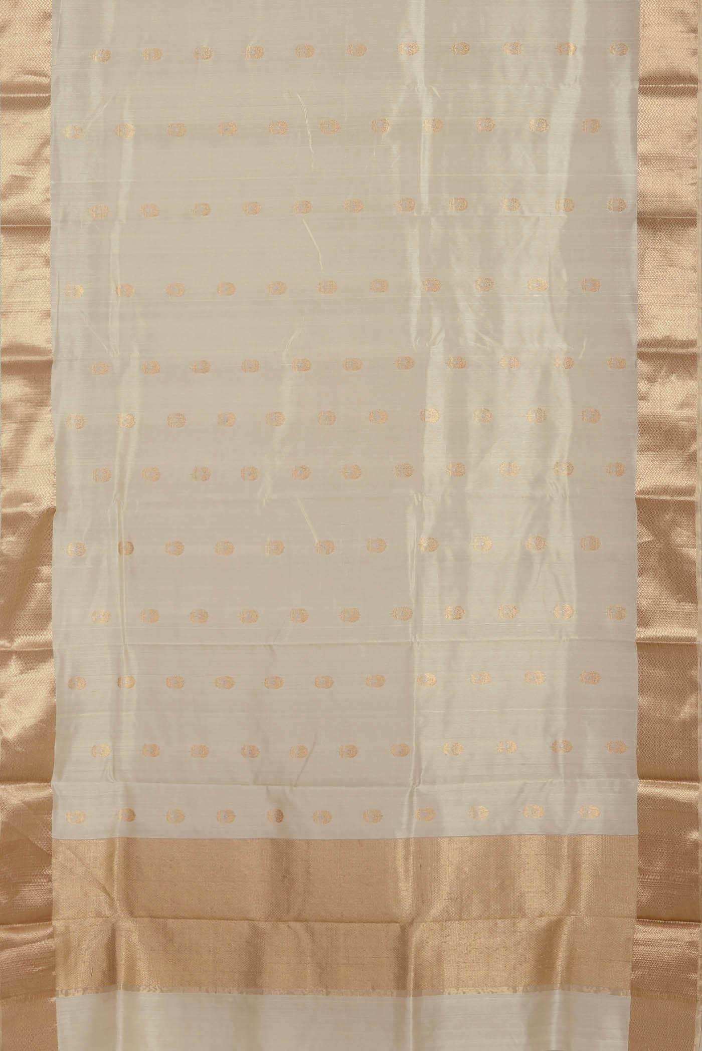 Cream Chanderi Silk Saree