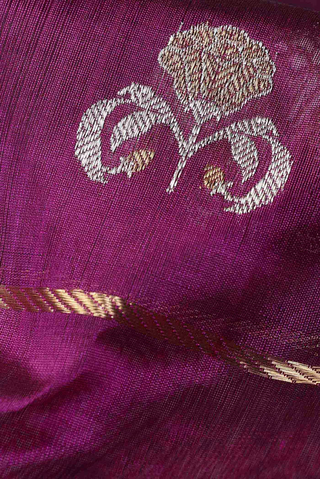 Purple Chanderi Silk Cotton Saree