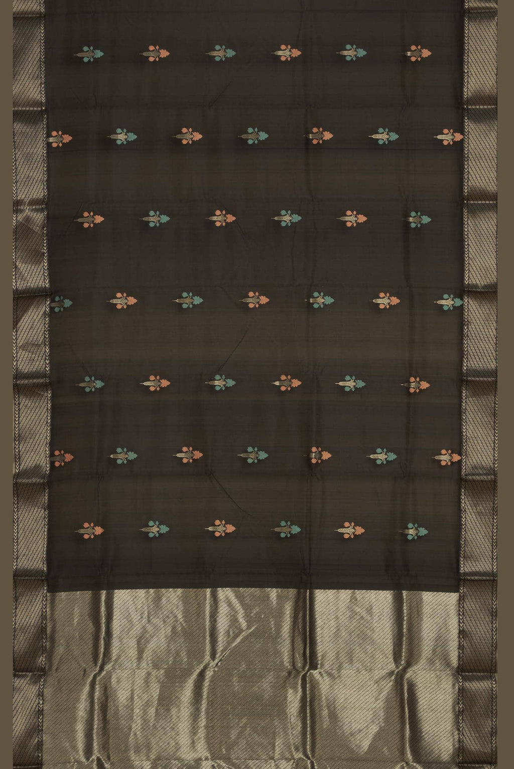 Black Chanderi Silk Cotton Saree