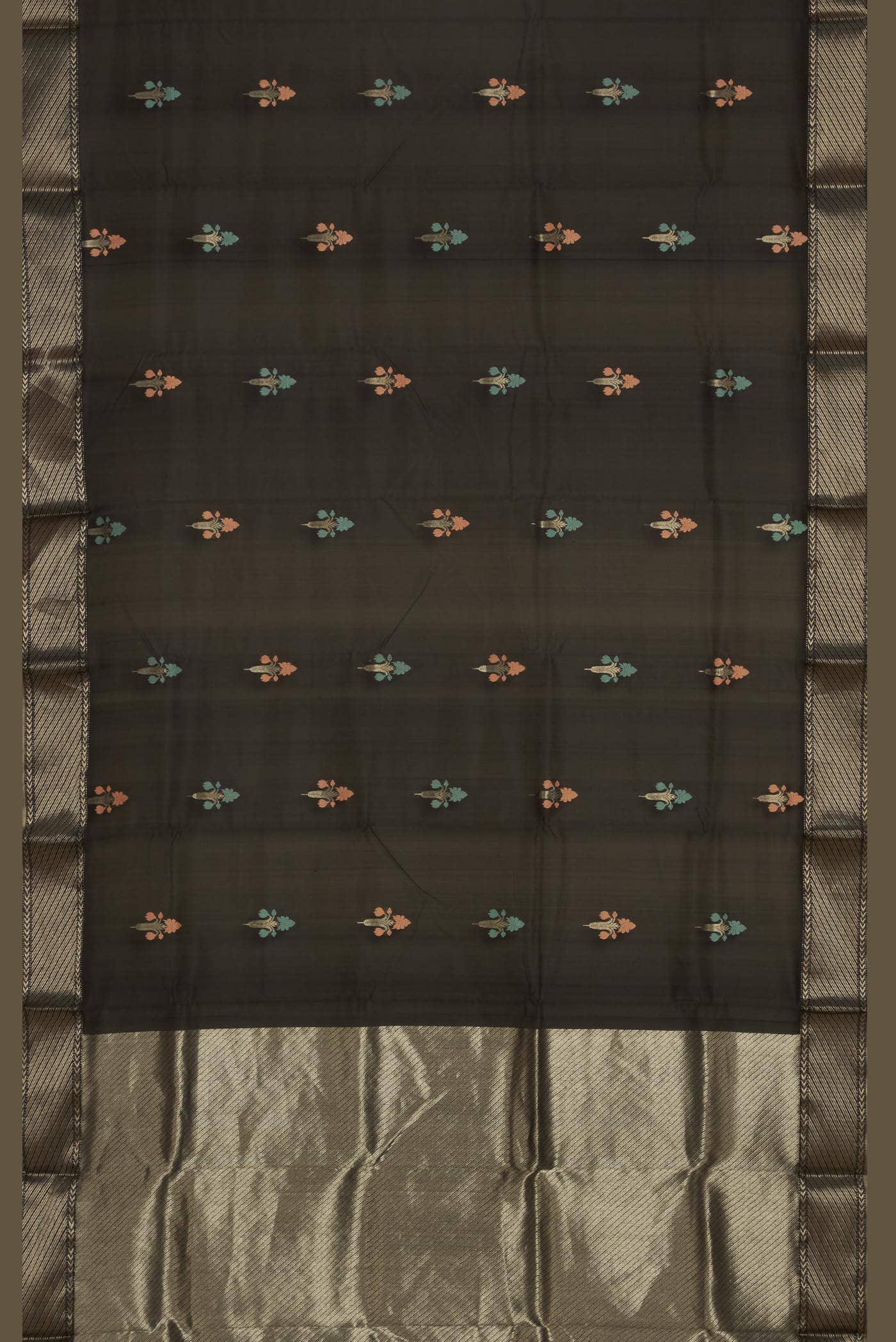 Black Chanderi Silk Cotton Saree