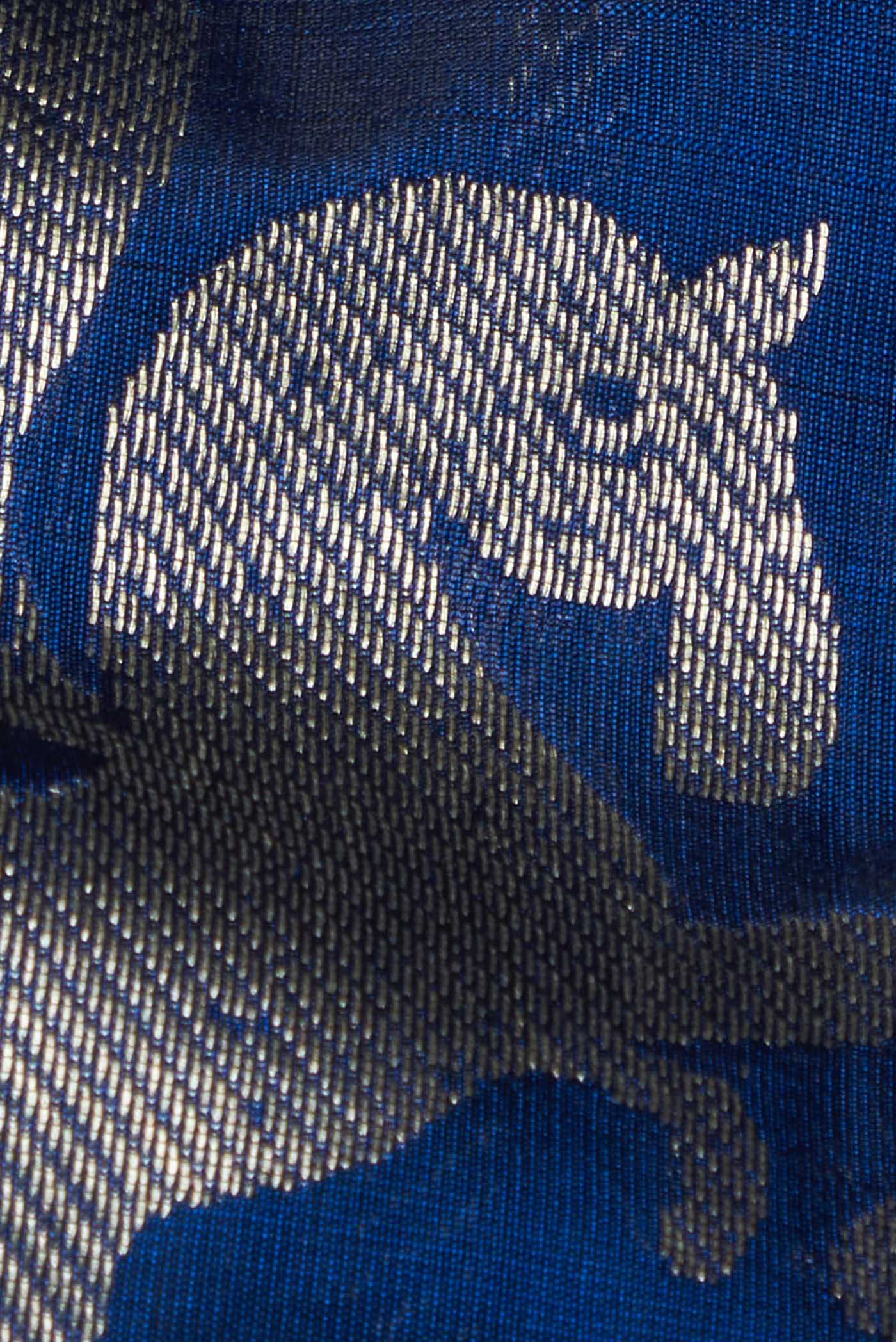 Blue Chanderi Silk Saree