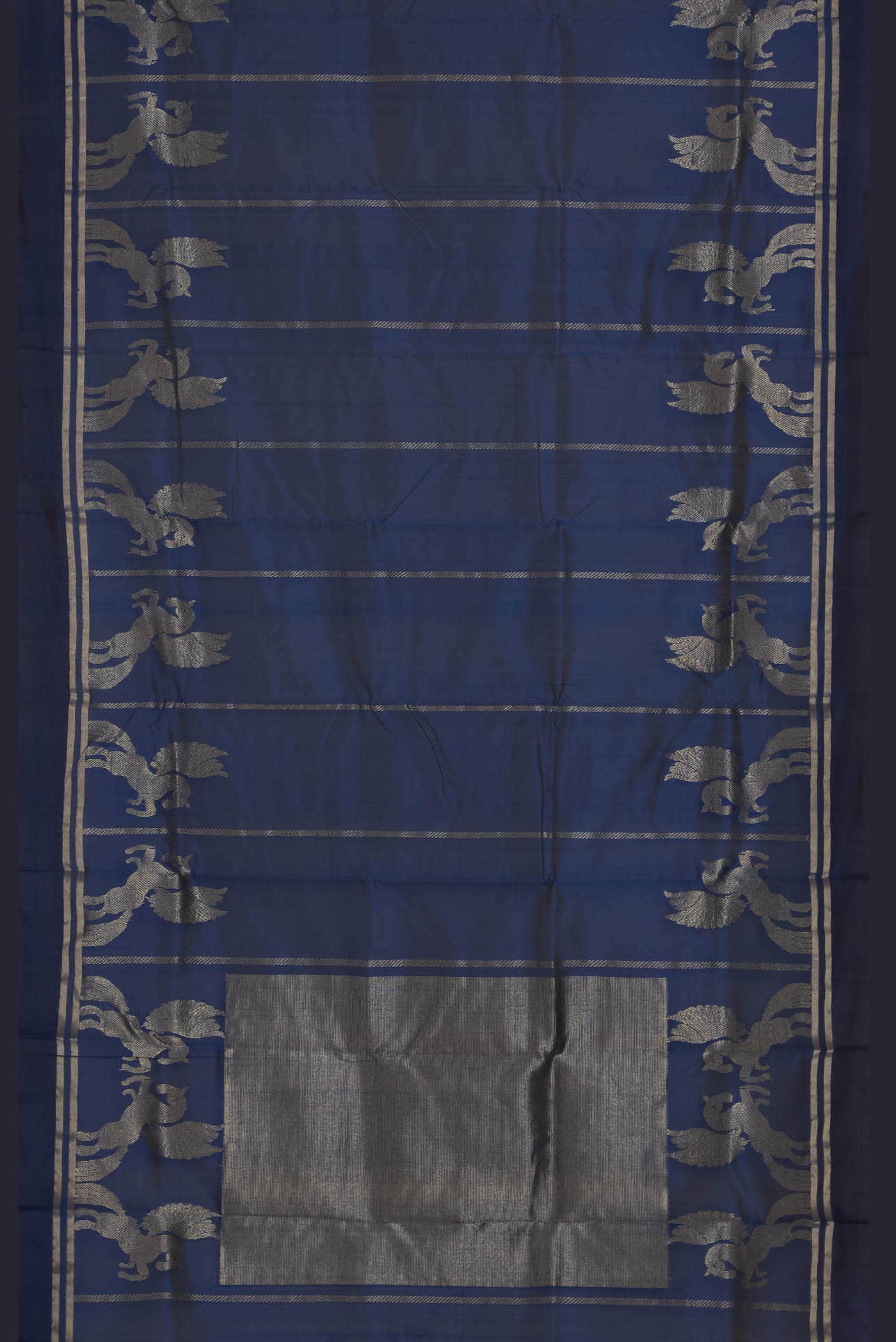 Blue Chanderi Silk Saree