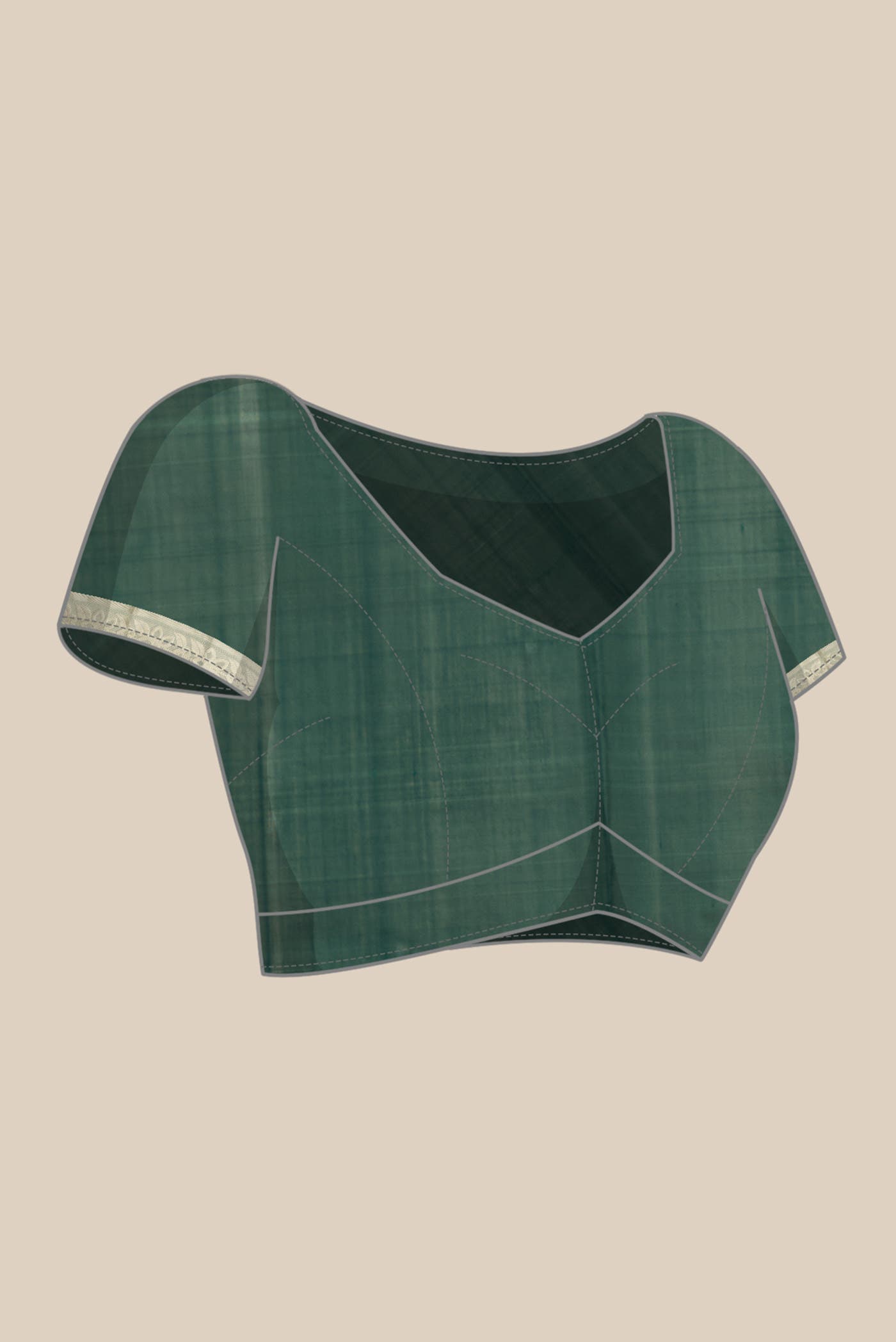 Bottle Green Chanderi Silk Saree