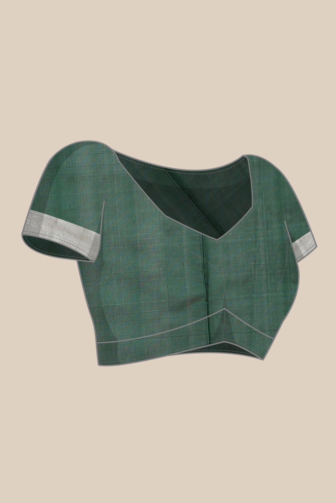Bottle Green Chanderi Silk Saree
