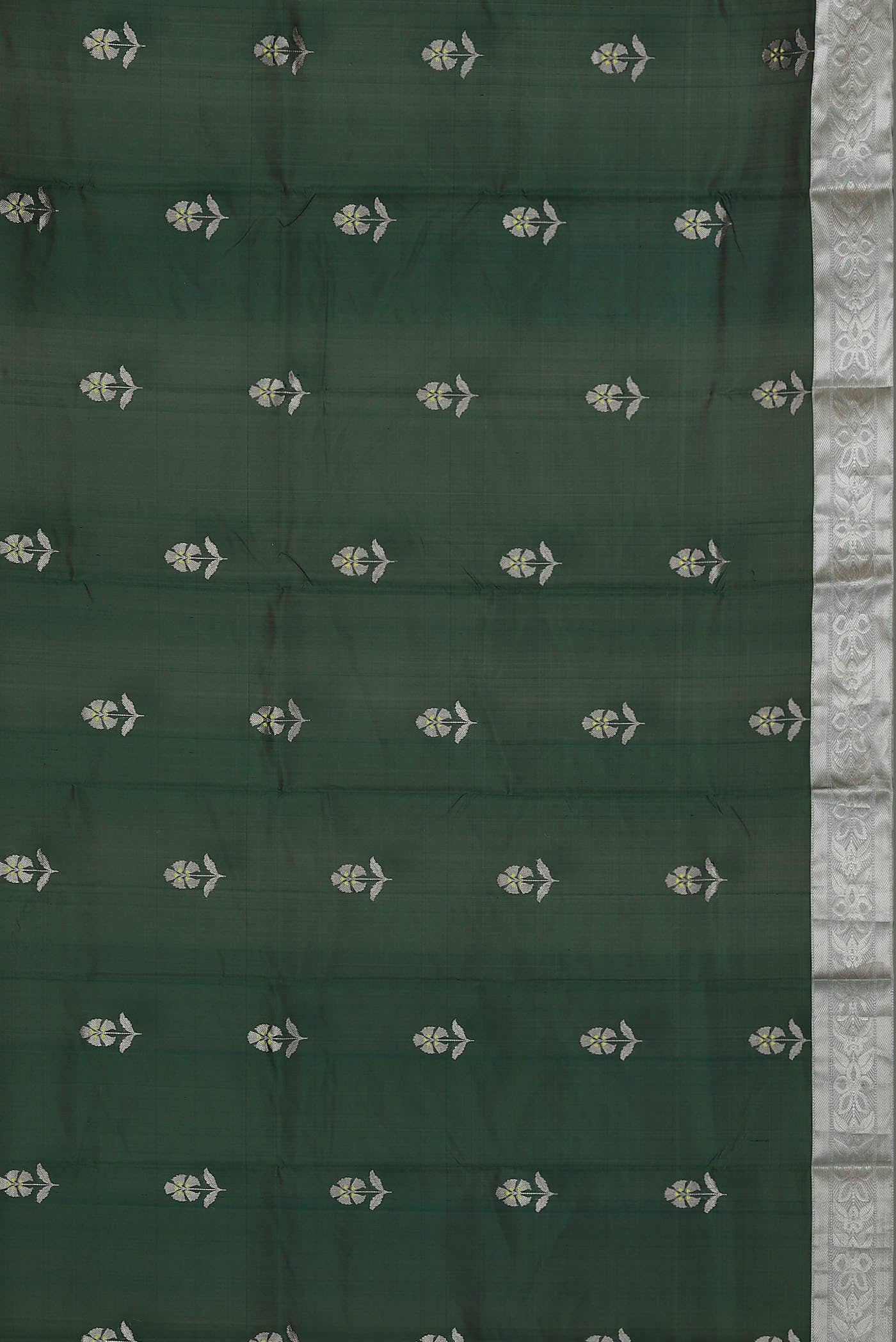 Bottle Green Chanderi Silk Saree