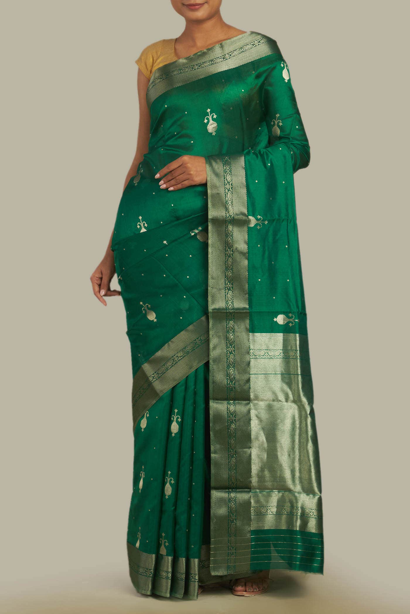 Green Chanderi Silk Saree