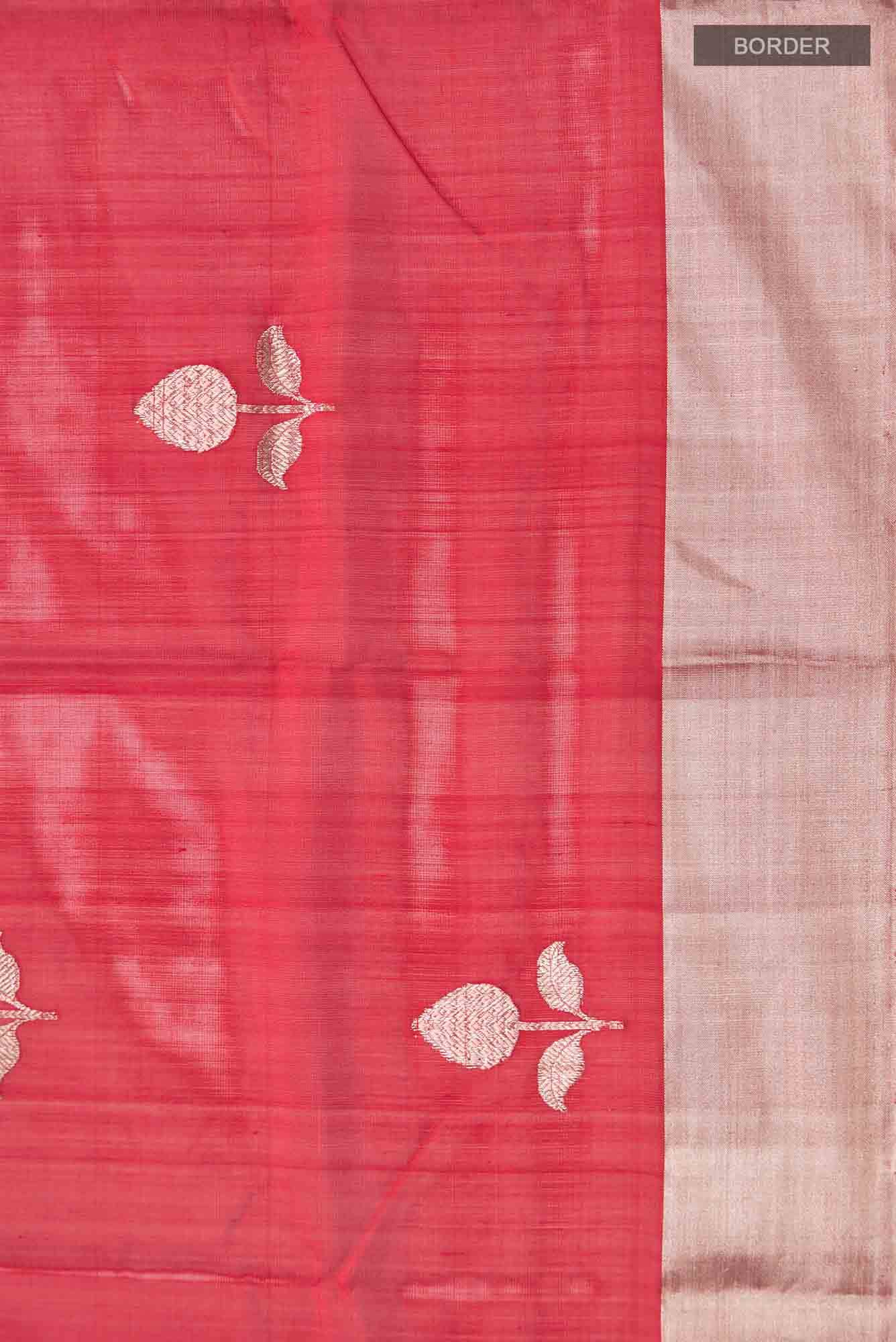 Red Chanderi Silk Saree