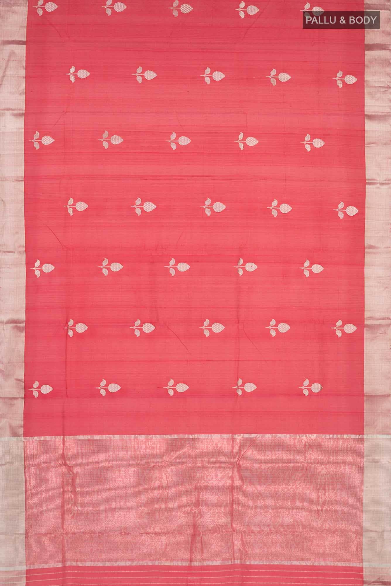 Red Chanderi Silk Saree