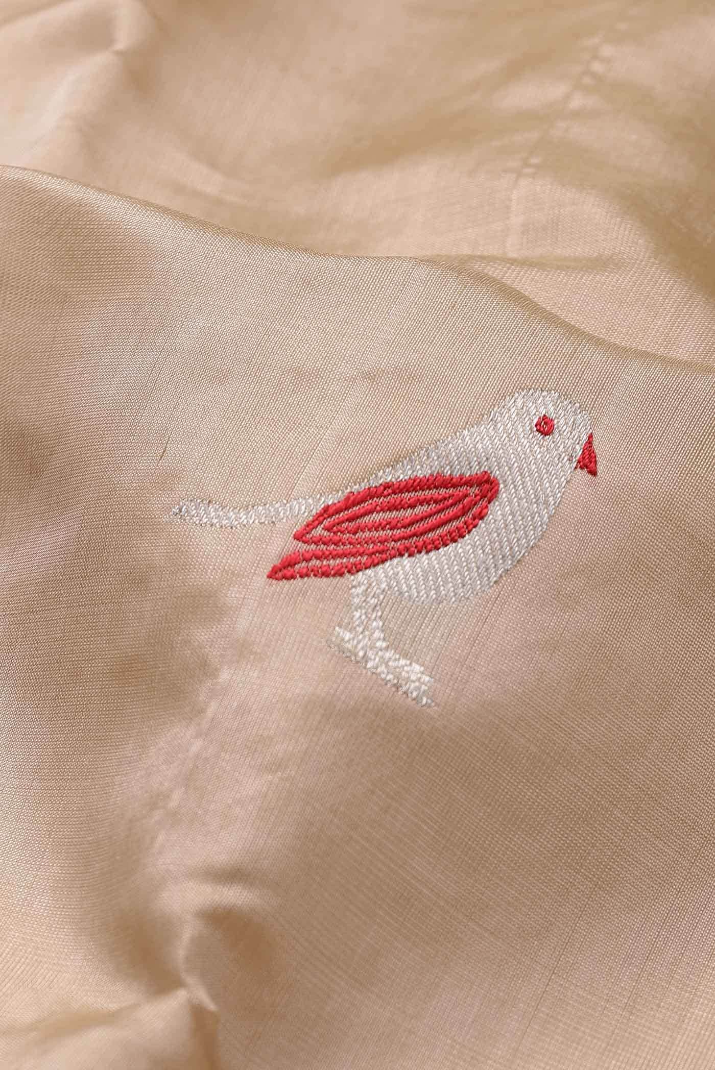Cream Chanderi Silk Saree