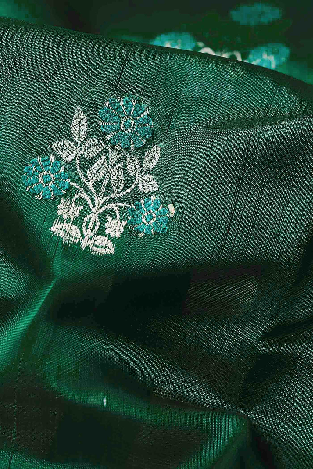 Green Chanderi Silk Cotton Saree